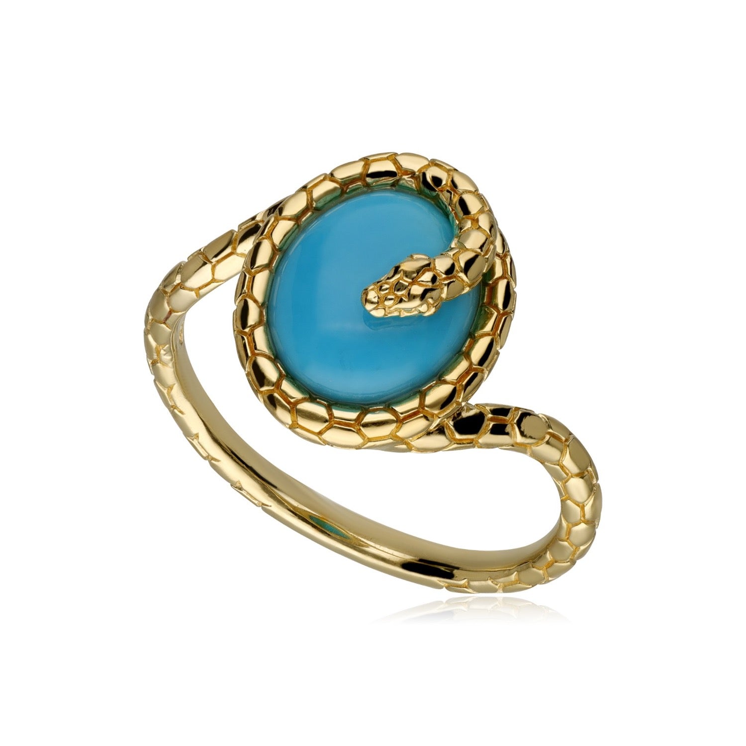 Ecfewtm Turquoise Snake Ring