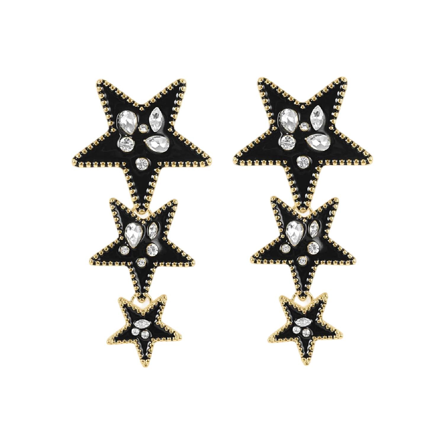 Kristal Star Earrings Gold