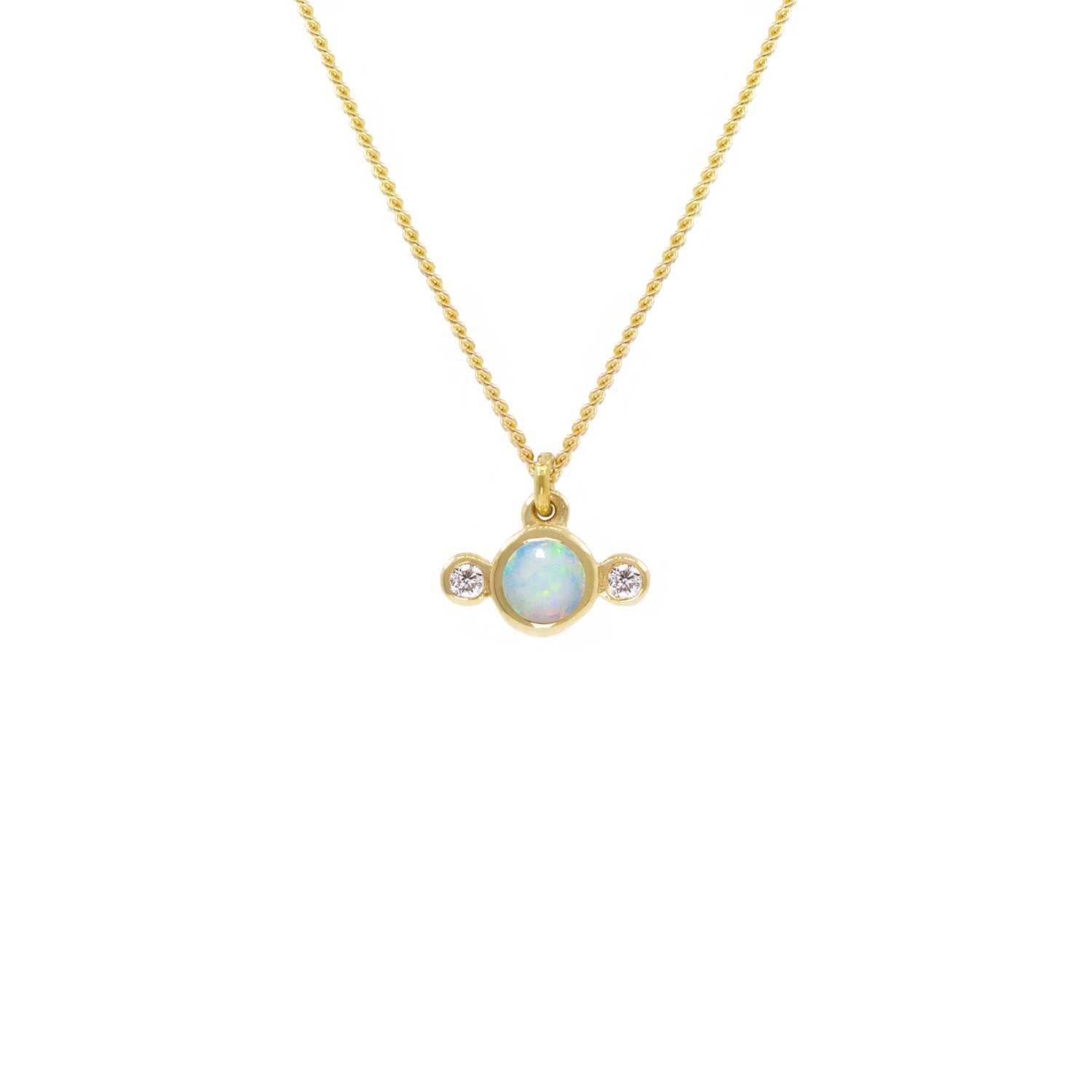 Opal Diamond Necklace Gold