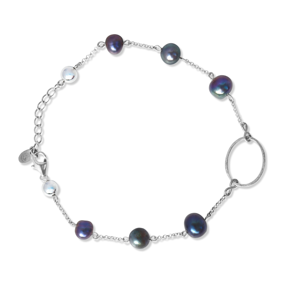 La Pierre Black Fresh Water Pearl Bracelet