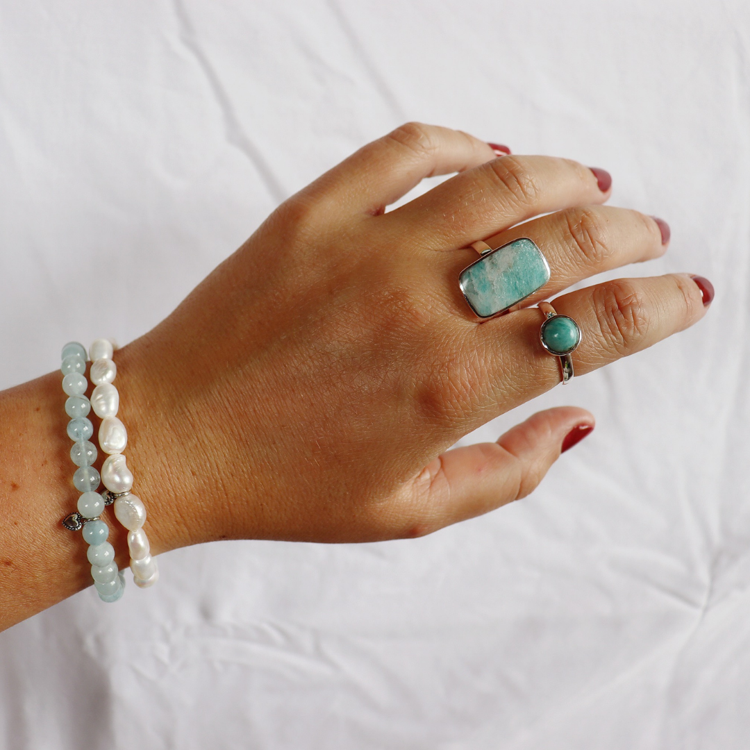 La Ste Le Amazonite Rectangle Ring