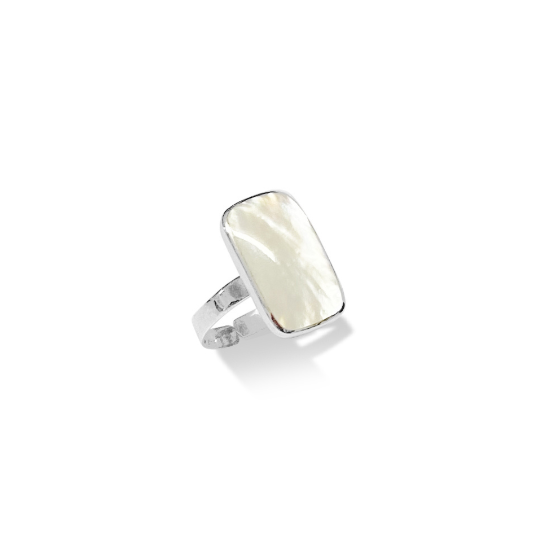 La Ste Le Mother Of Pearl Rectangle Ring