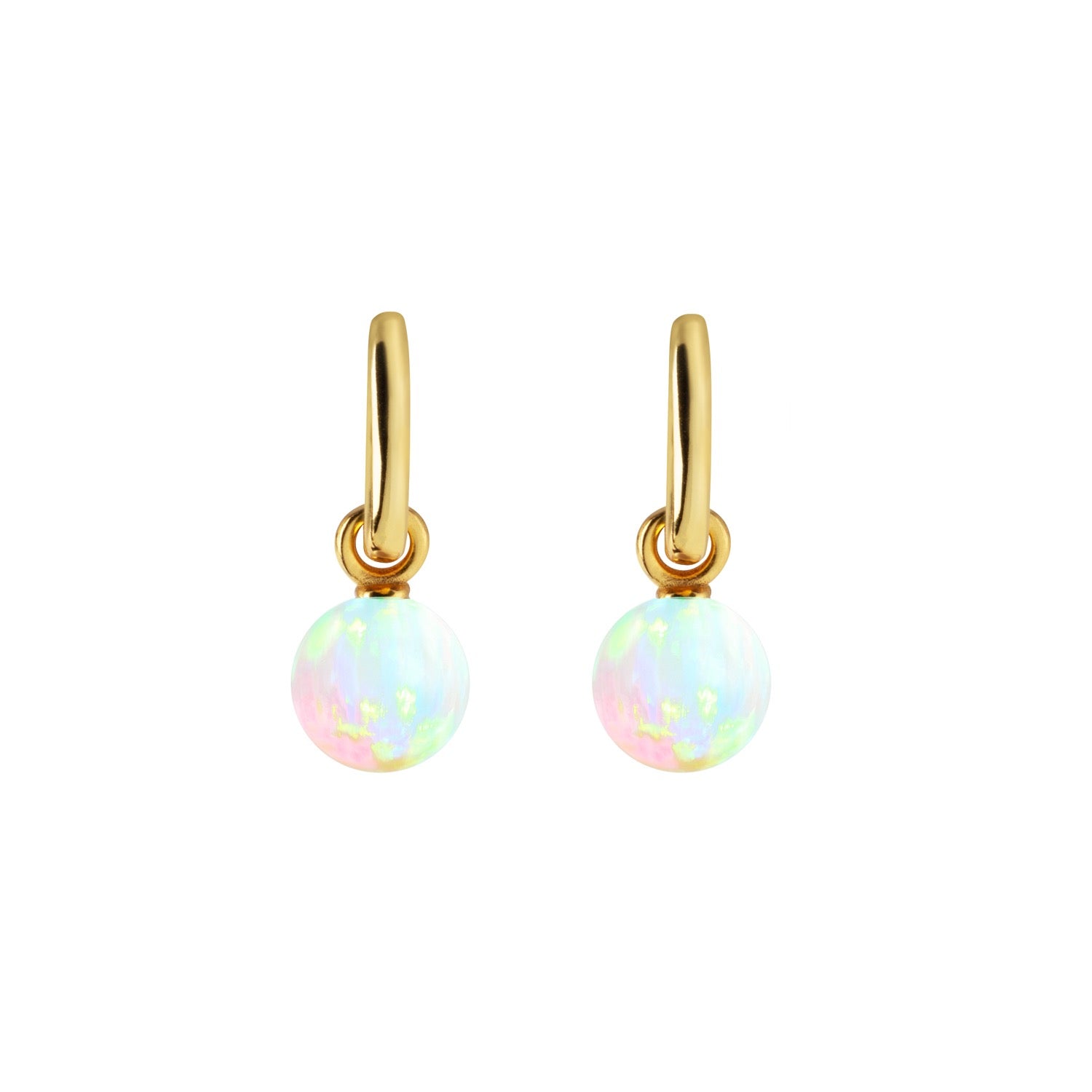 Aetia Sea Opal Hoop Earrings Gold