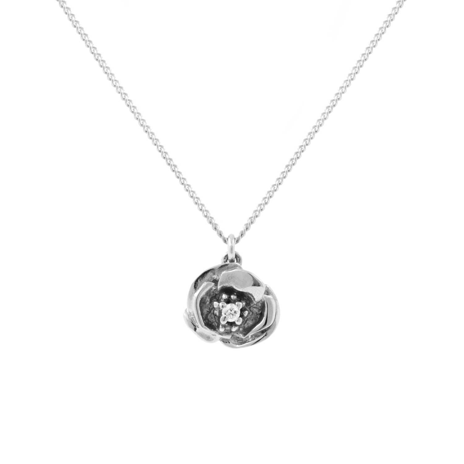 Poppy Diamond Necklace Silver