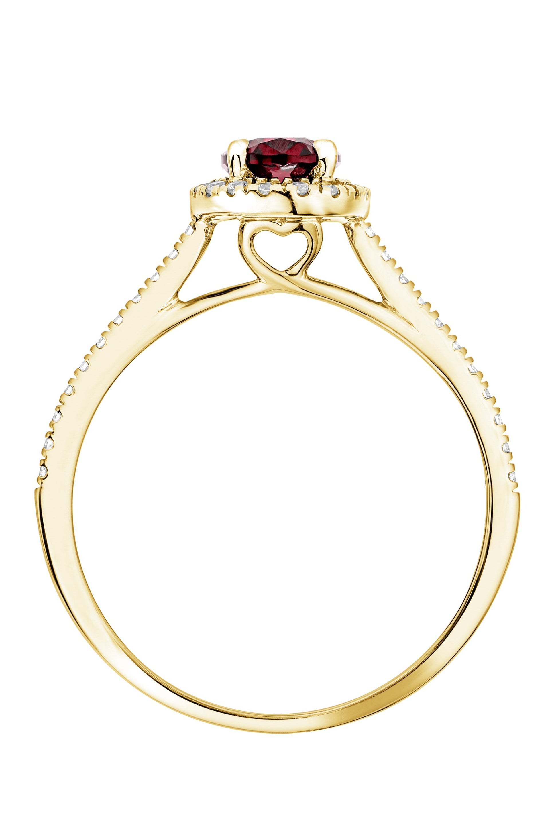 Rosalind Yellow Gold Lab Grown Diamond Created Ruby Ring