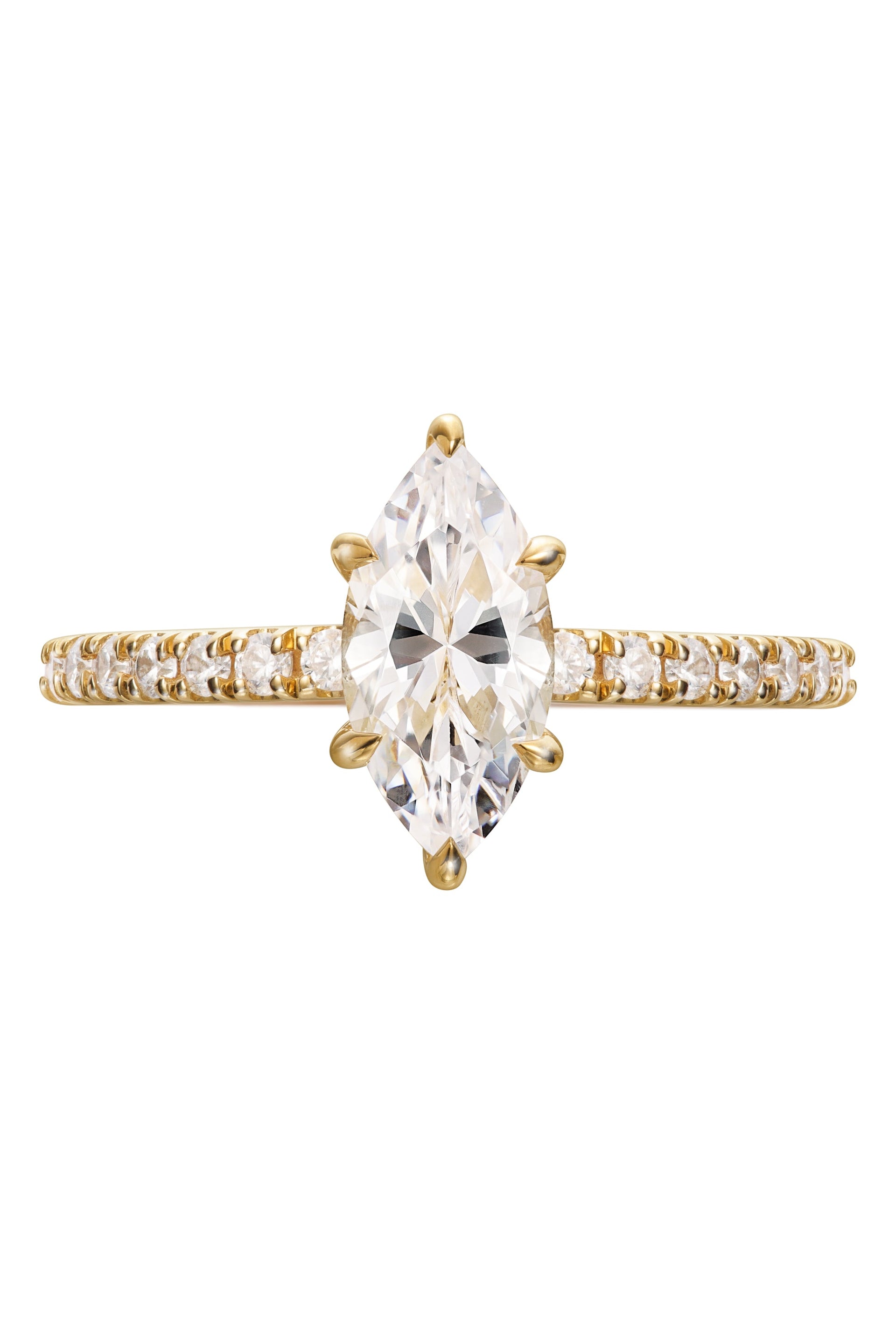 Maeve Yellow Gold Marquise Hidden Halo Lab Grown Diamond Ring