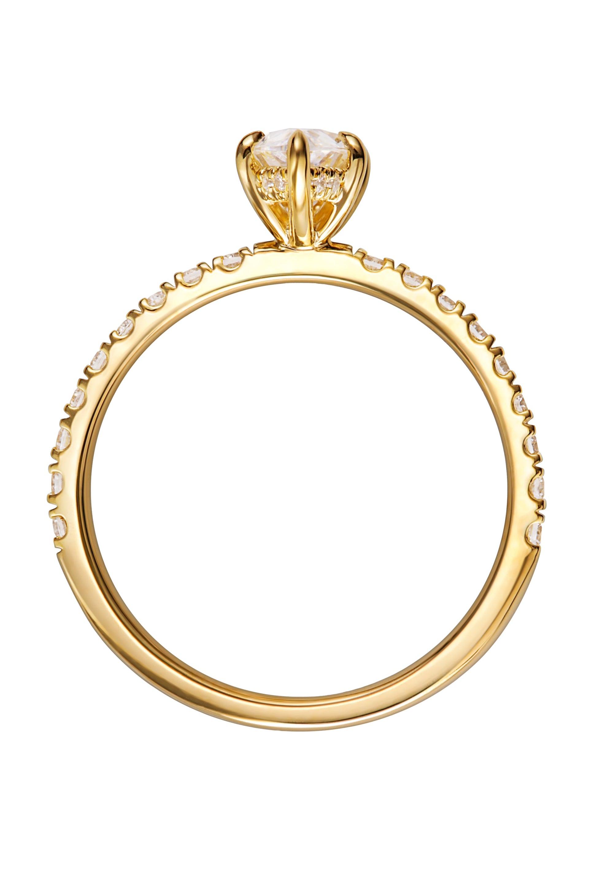 Maeve Yellow Gold Marquise Hidden Halo Lab Grown Diamond Ring