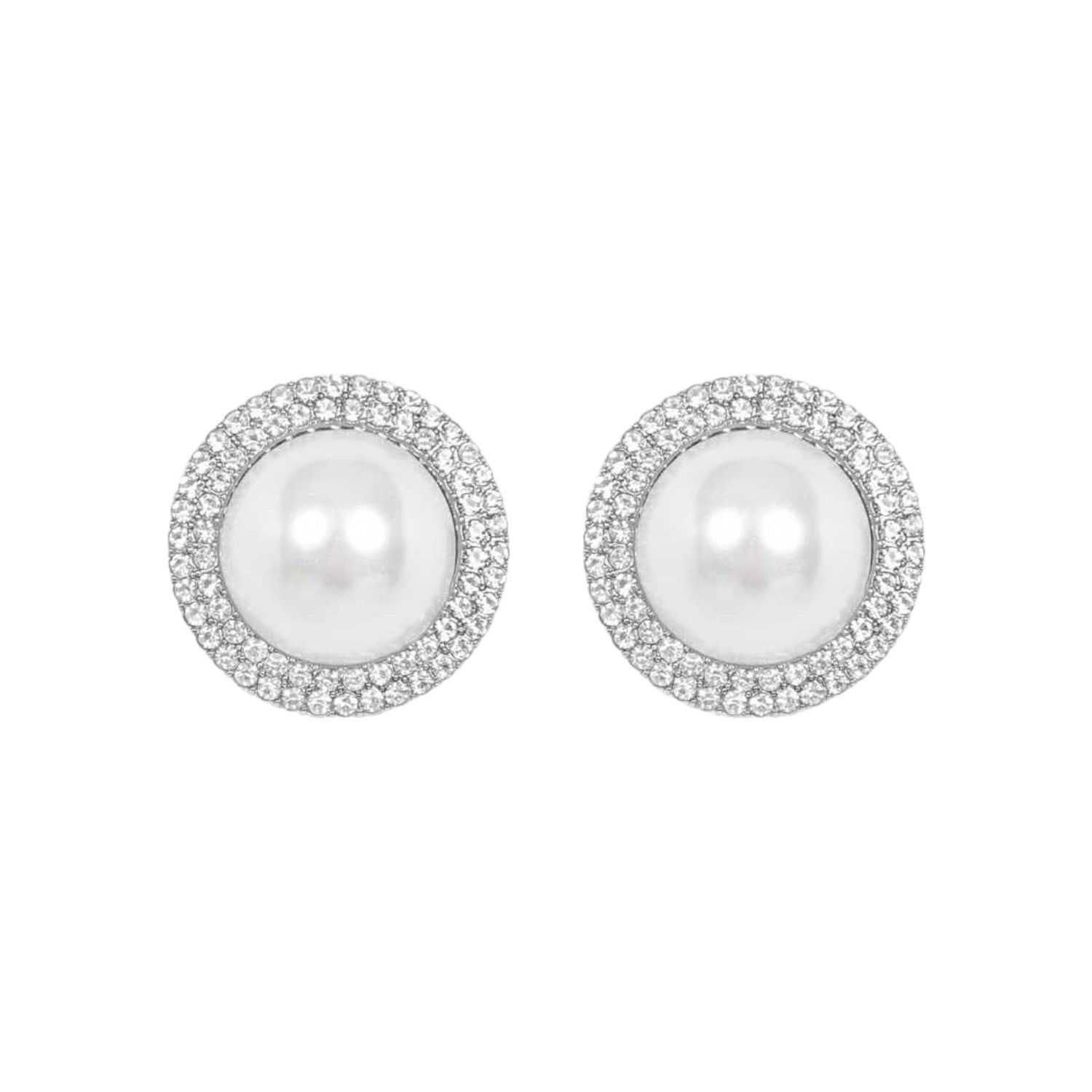 Mallory Pearl Studs Silver