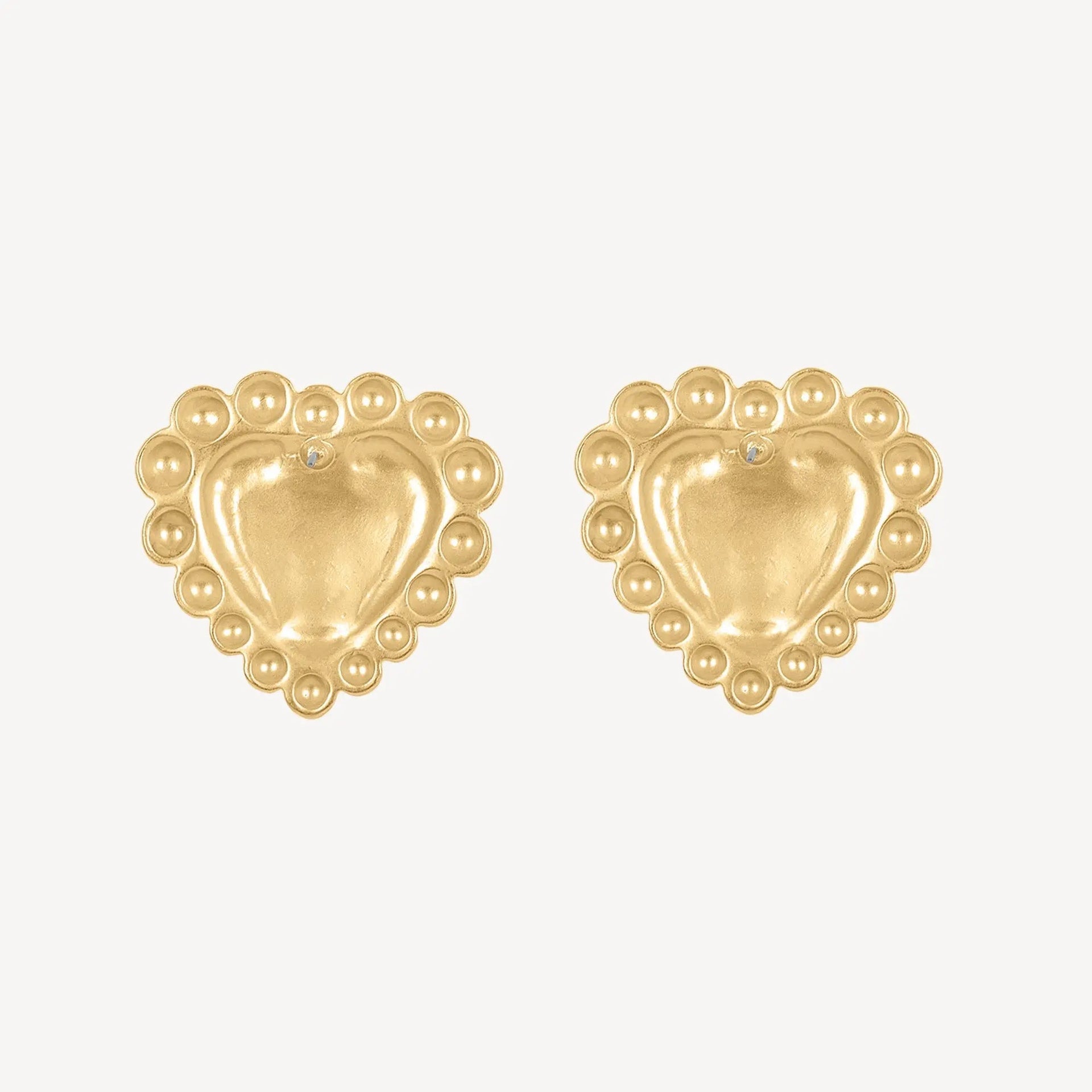 Milou Heart Pearl Earrings Gold