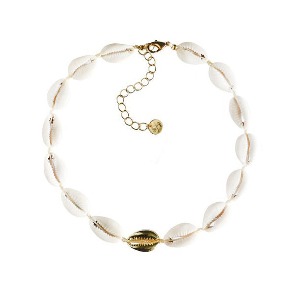 Mini Metal Shell Accent Choker Gold Plated