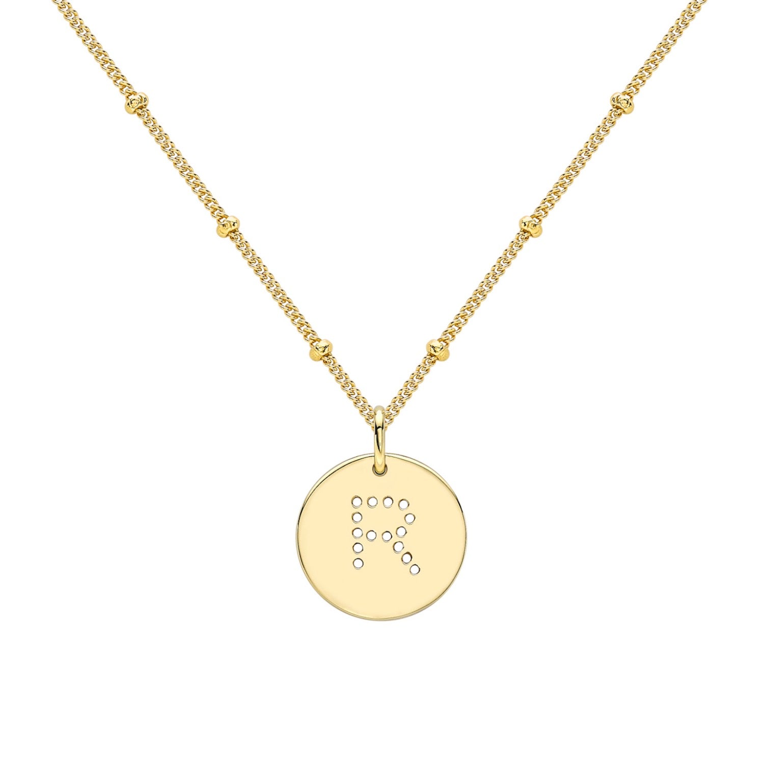 Gold Alphabet R Necklace