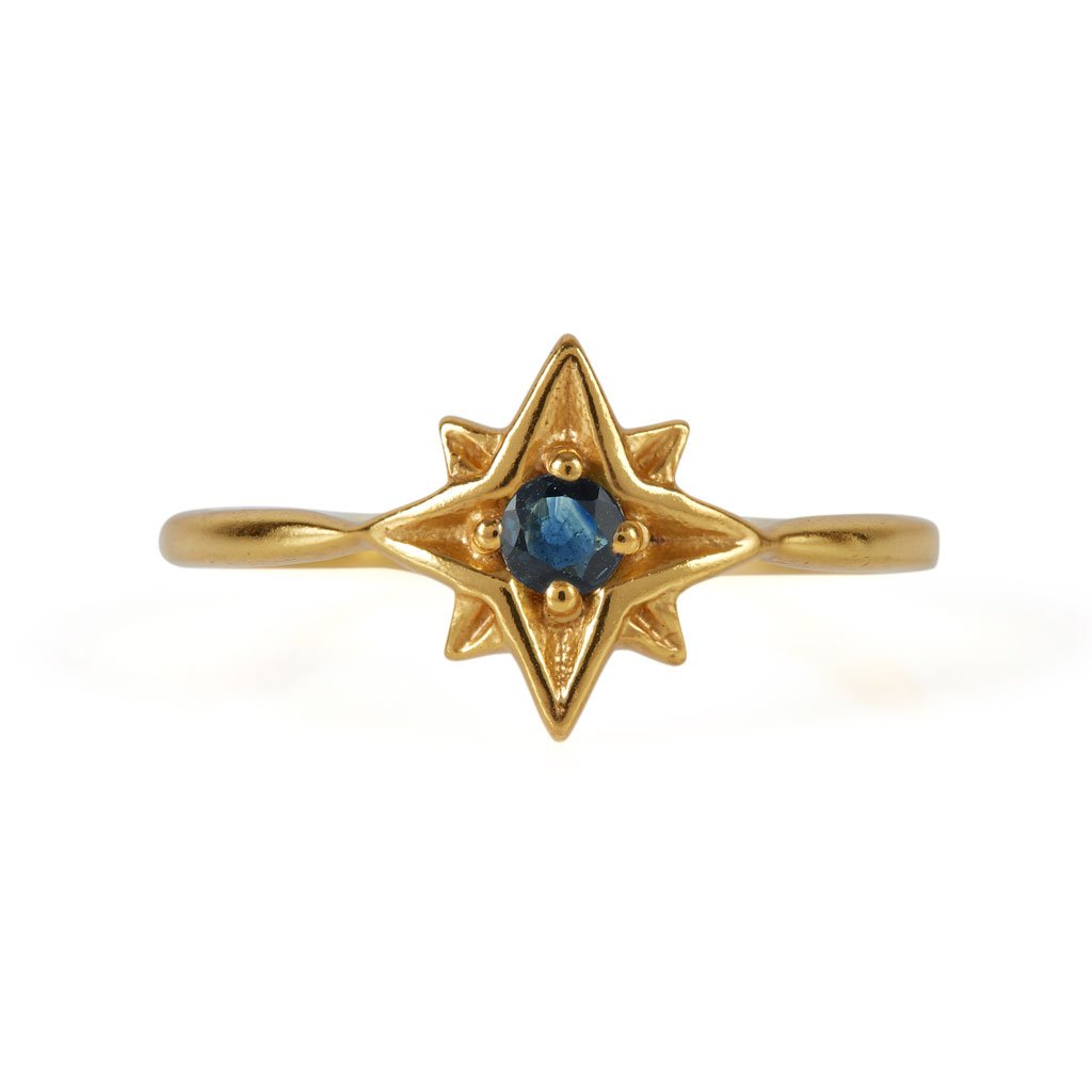 Guiding North Star Sapphire Ring Gold