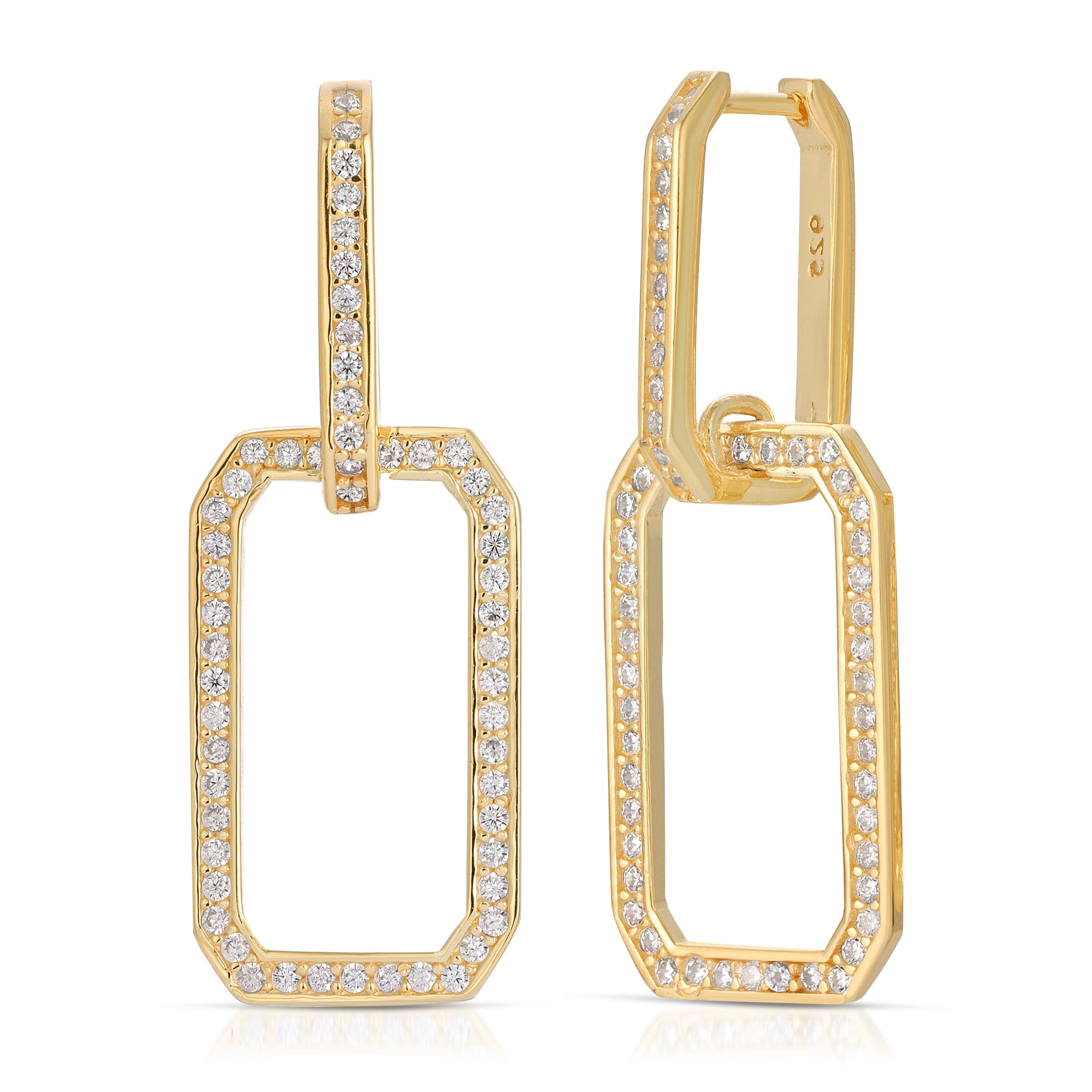 Pave Chain Drop Earring