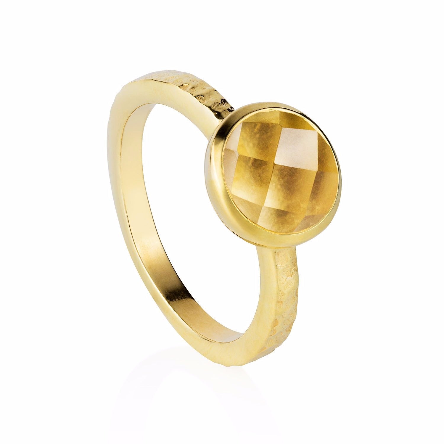 Estella Gold Stacking Ring With Citrine