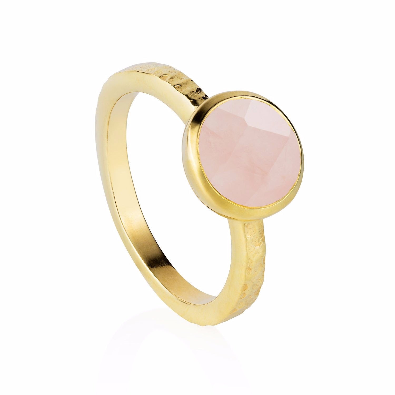 Estella Gold Stacking Ring Rose Quartz