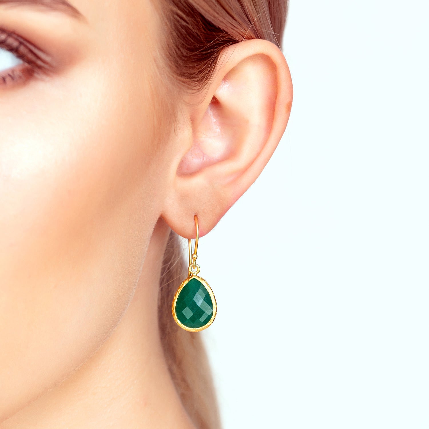 Petite Drop Earring Green Onyx