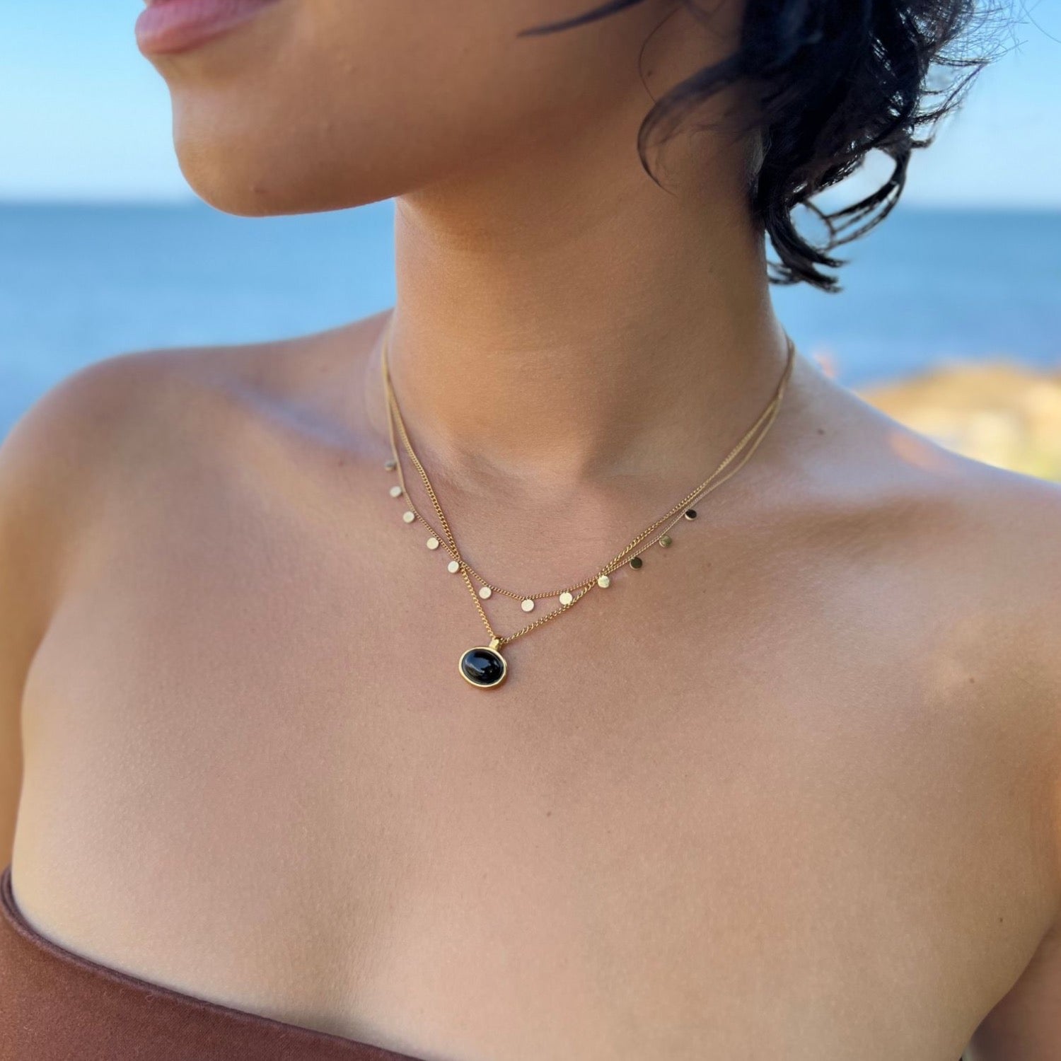 Bella Onyx Pendant Necklace