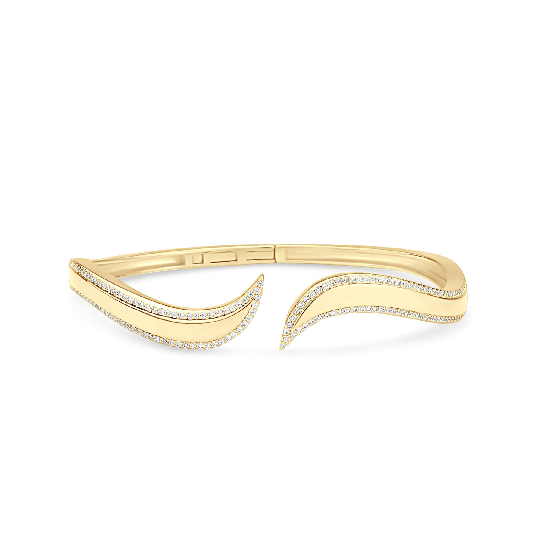 Pave Outline Curl Cuff Gold