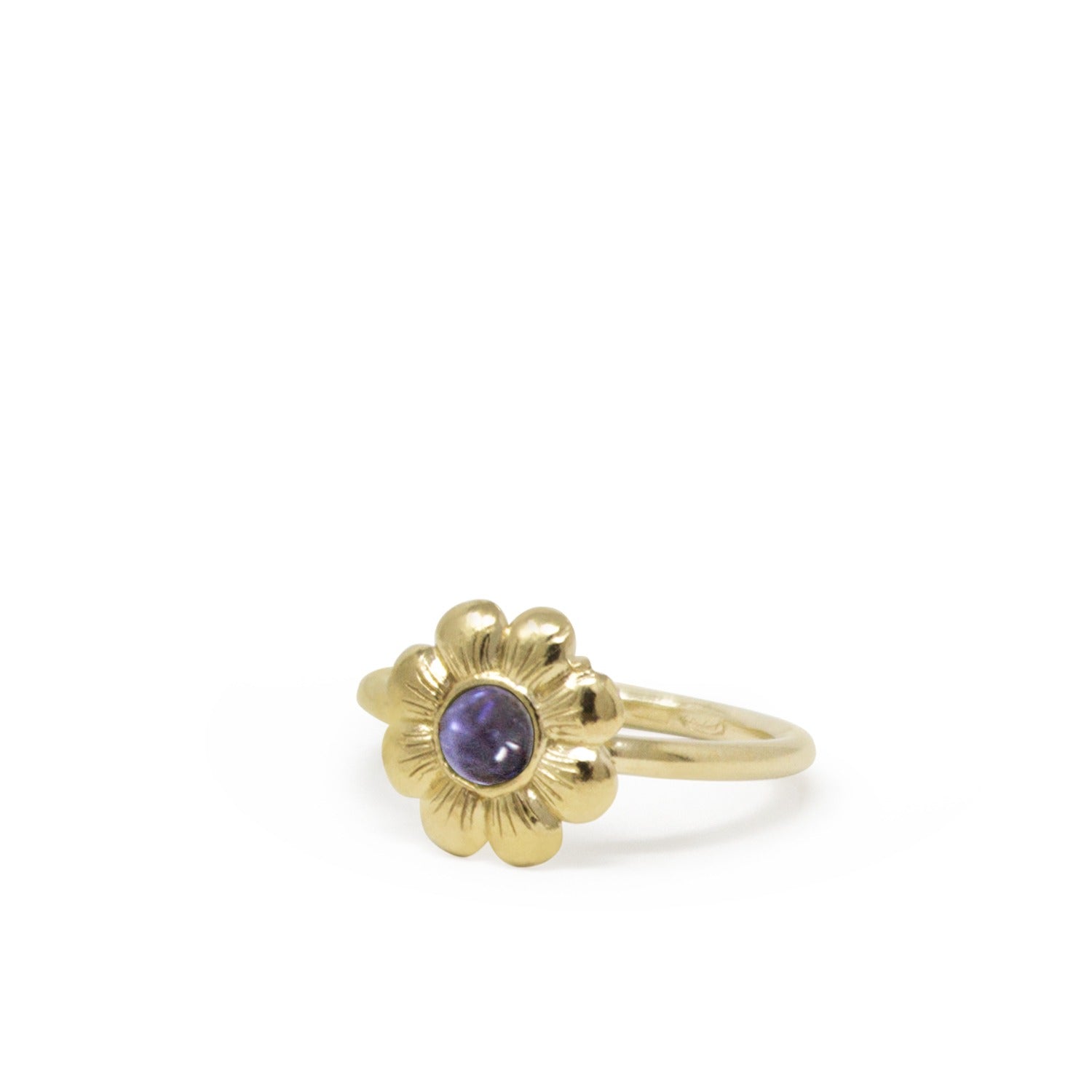 Mini Flower Gold Plated Iolite Ring