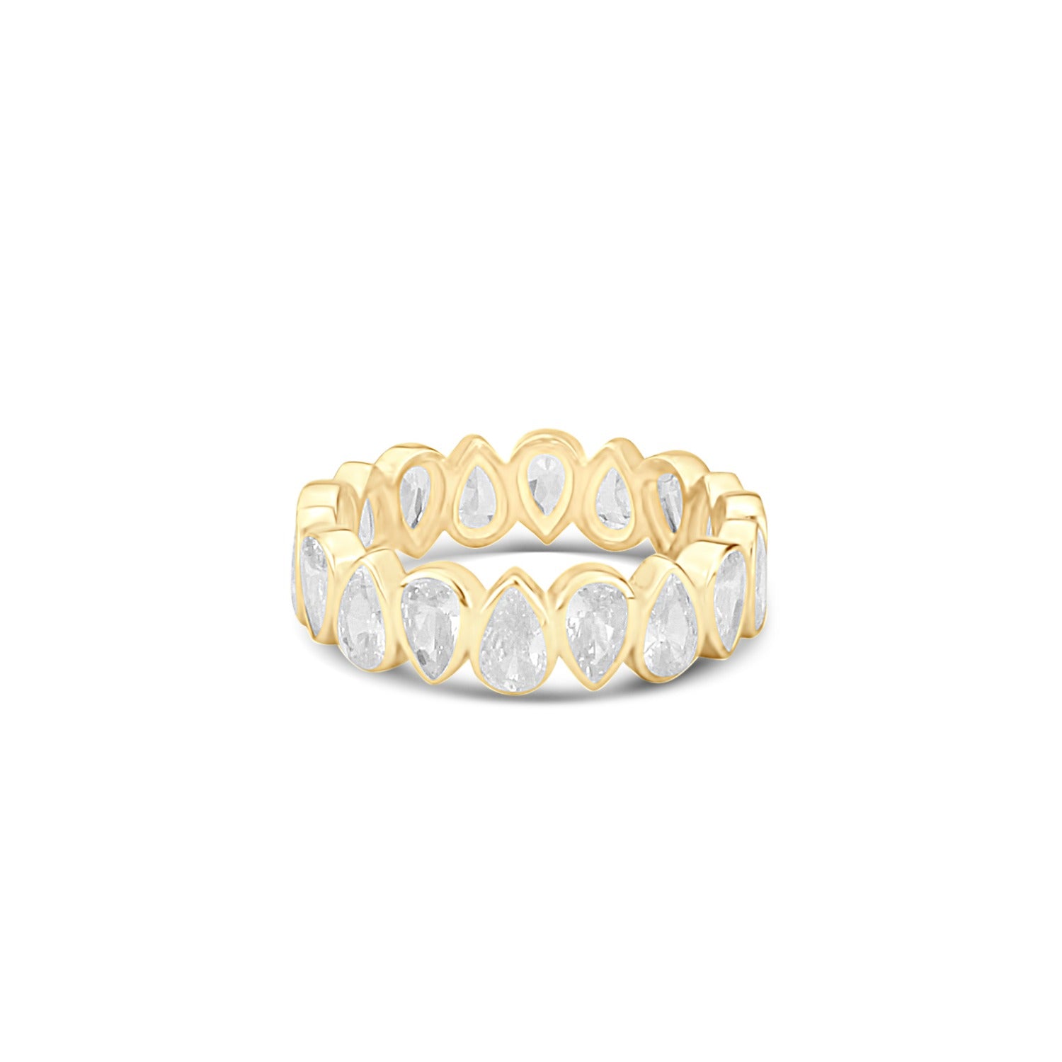 Pear Bezel Set Eternity Band Gold