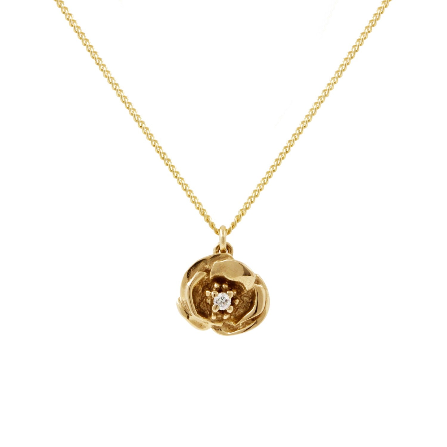 Poppy Diamond Necklace Gold