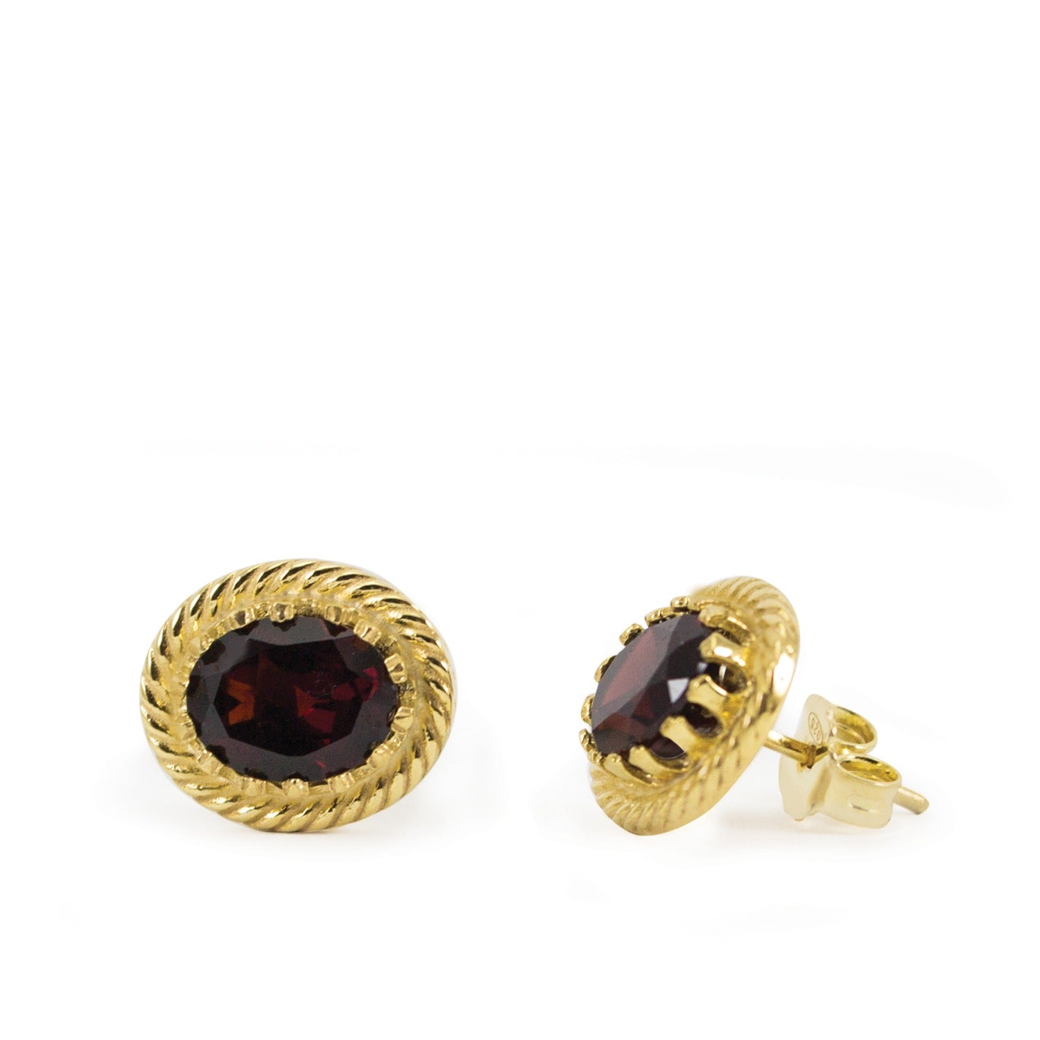 Luccichio Garnet Stud Earrings