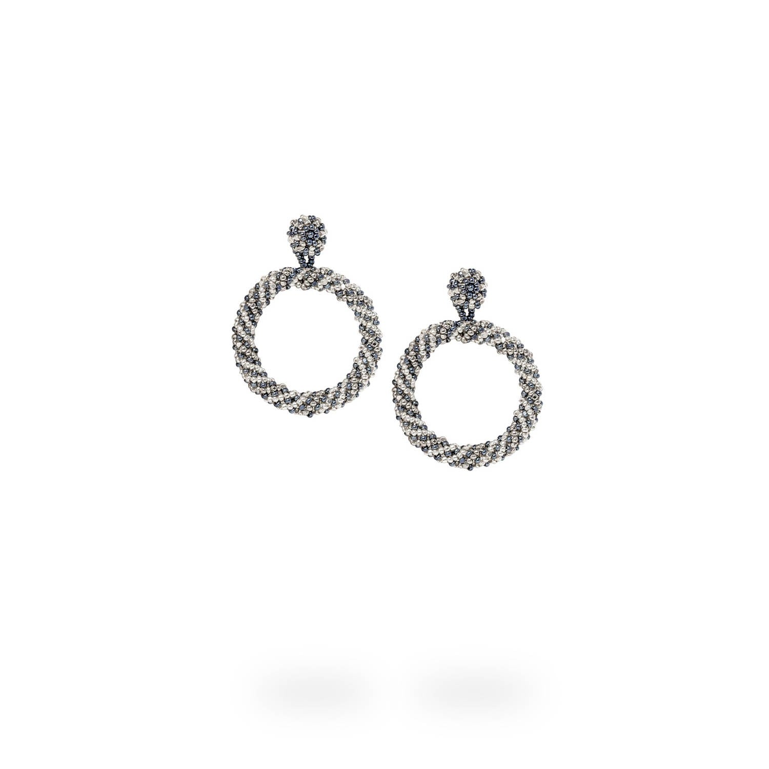 Hoop Earrings Grey Silver