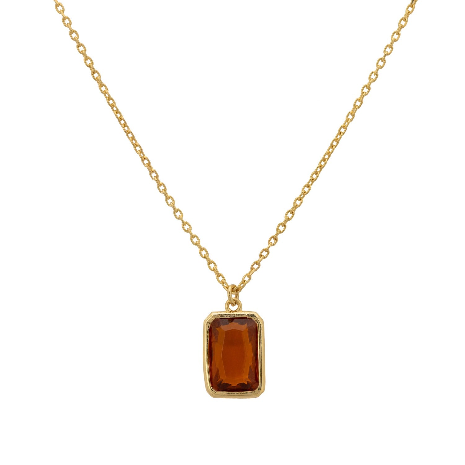 Portofino Necklace Gold Citrine