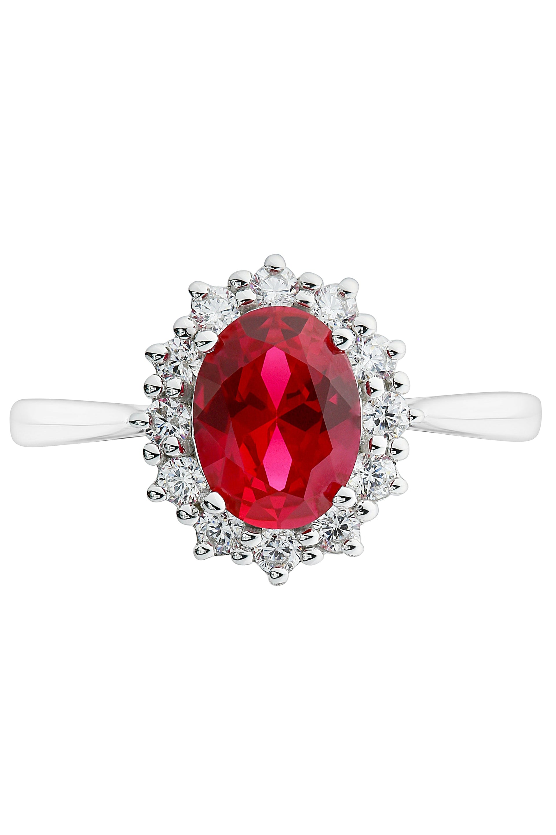 Cate White Gold Lab Grown Diamond Created Ruby Ring