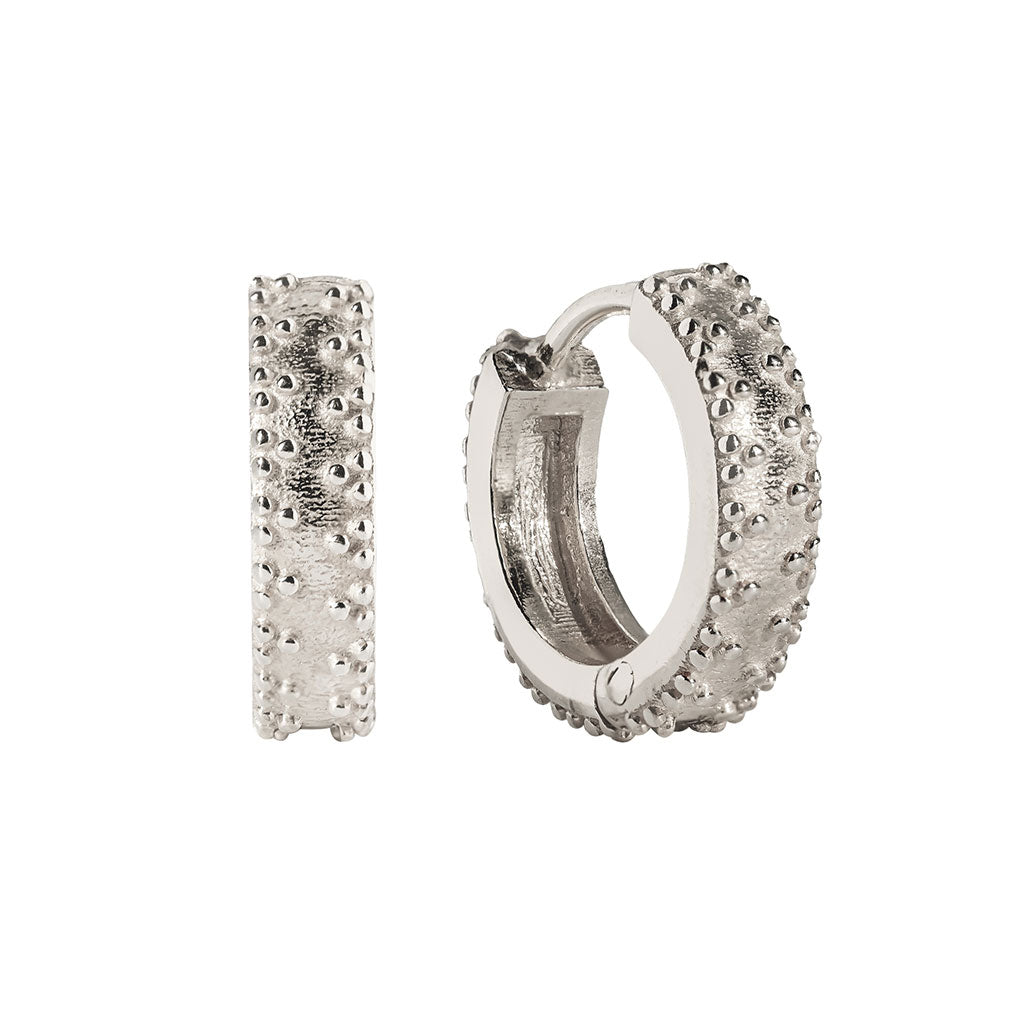 Rania Silver Huggie Hoops