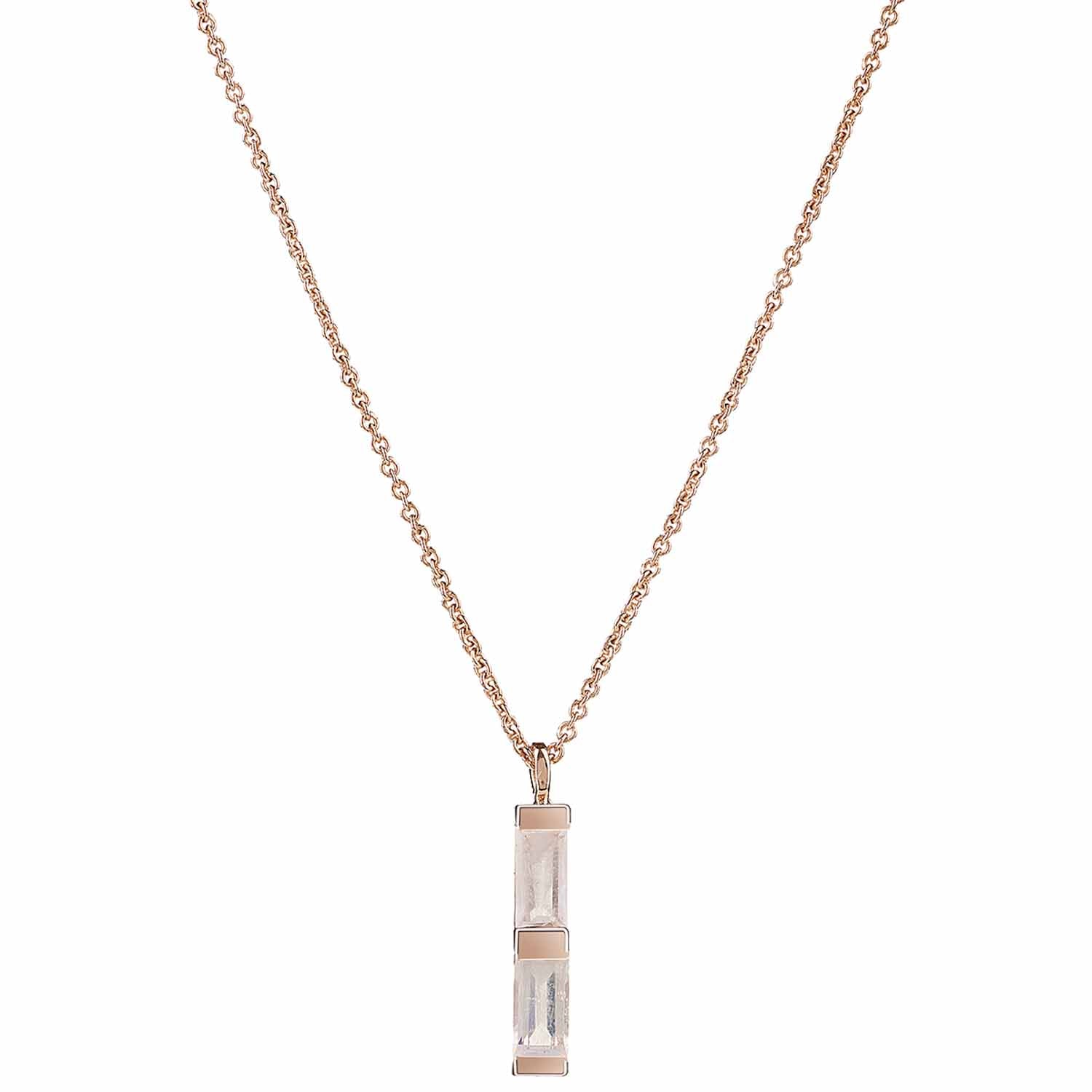 Rose Gold Necklace Moonstone And Rose Quartz Anais