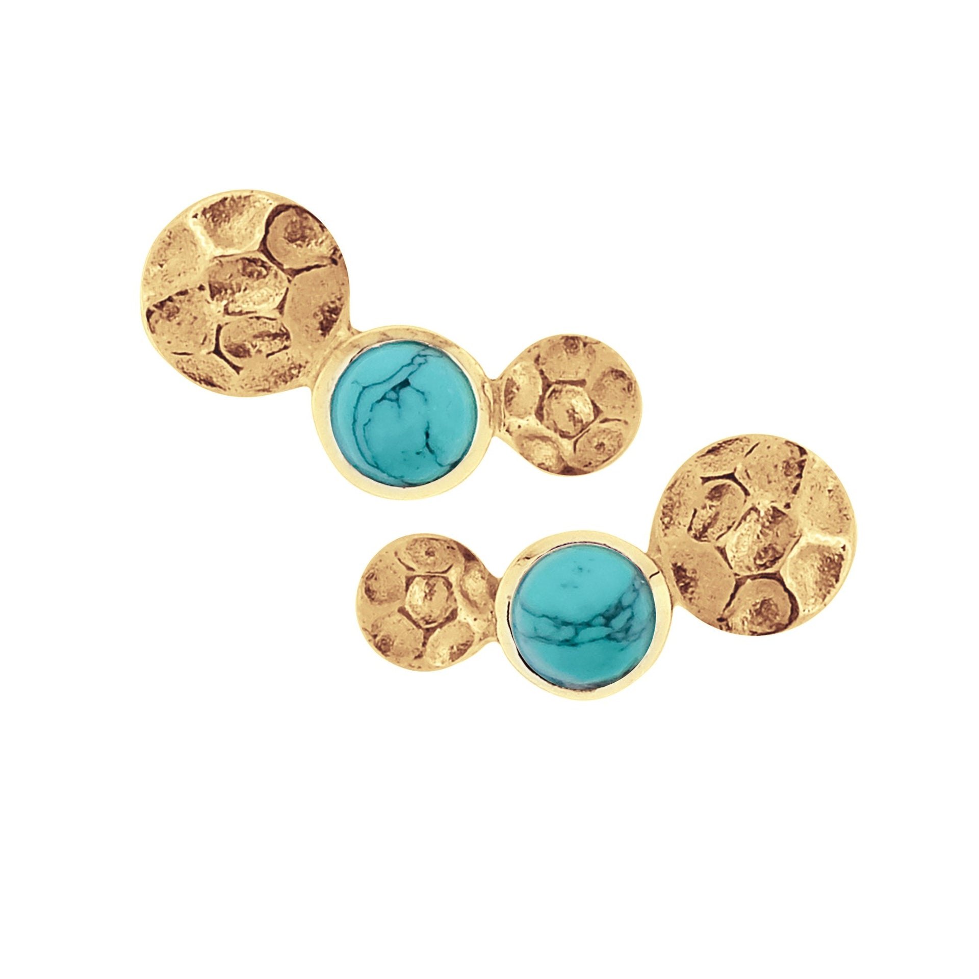 Lakshmi Studs Gold Turquoise