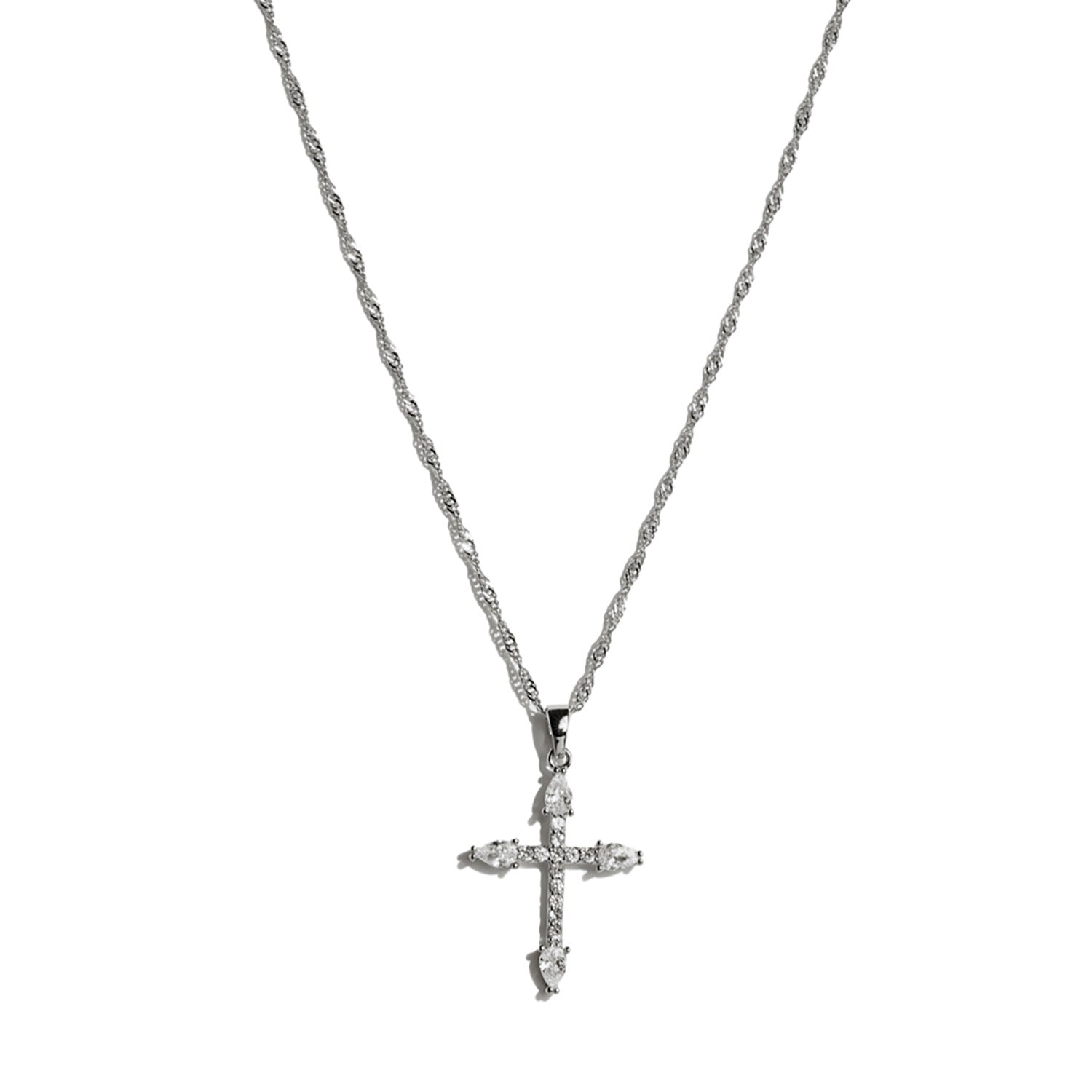 Sacred Cross Necklace Silver