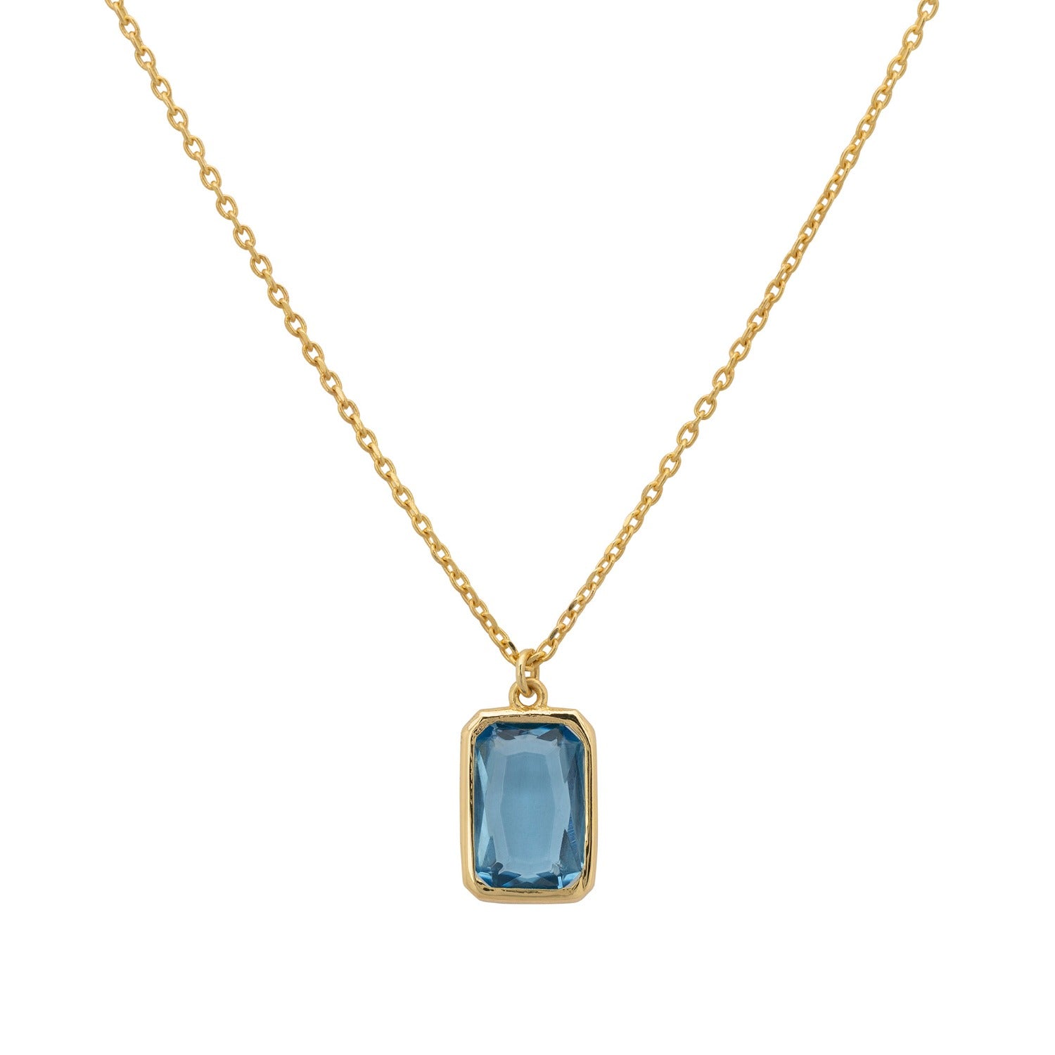 Portofino Necklace Gold Blue Topaz