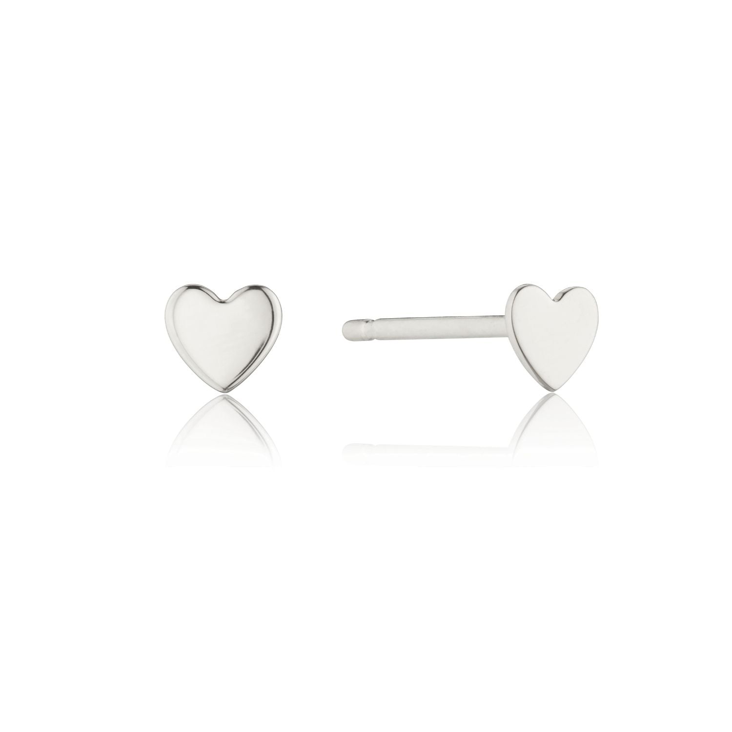 Silver Tiny Heart Stud Earrings