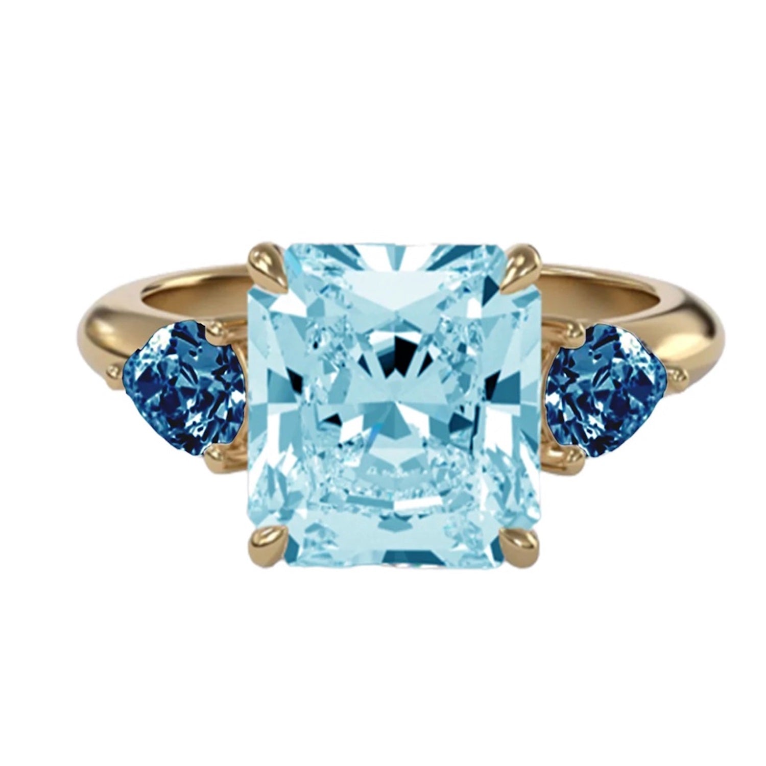 Sky Blue Topaz Pear Teal Topaz Ring