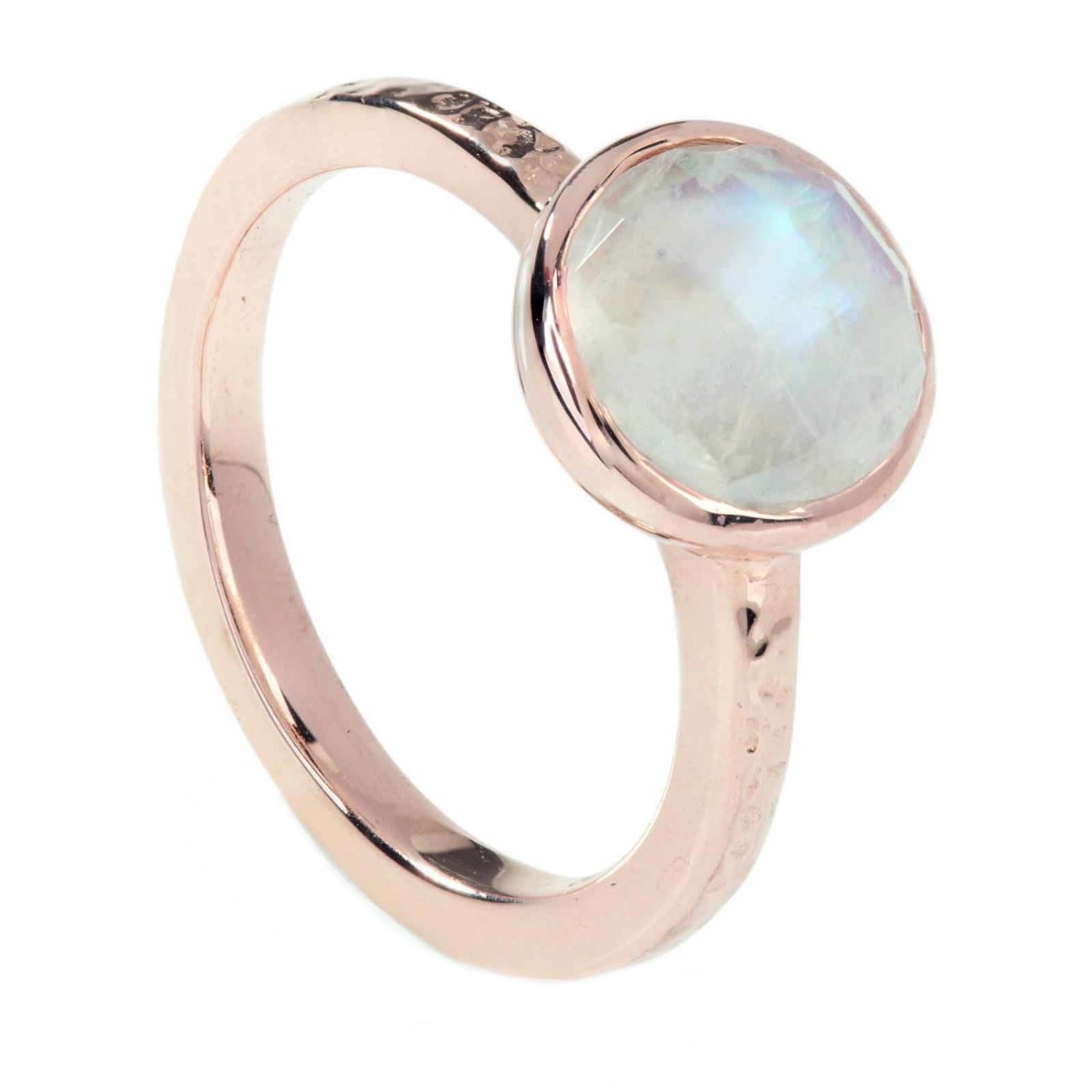 Estella Rose Gold Ring Rainbow Moonstone