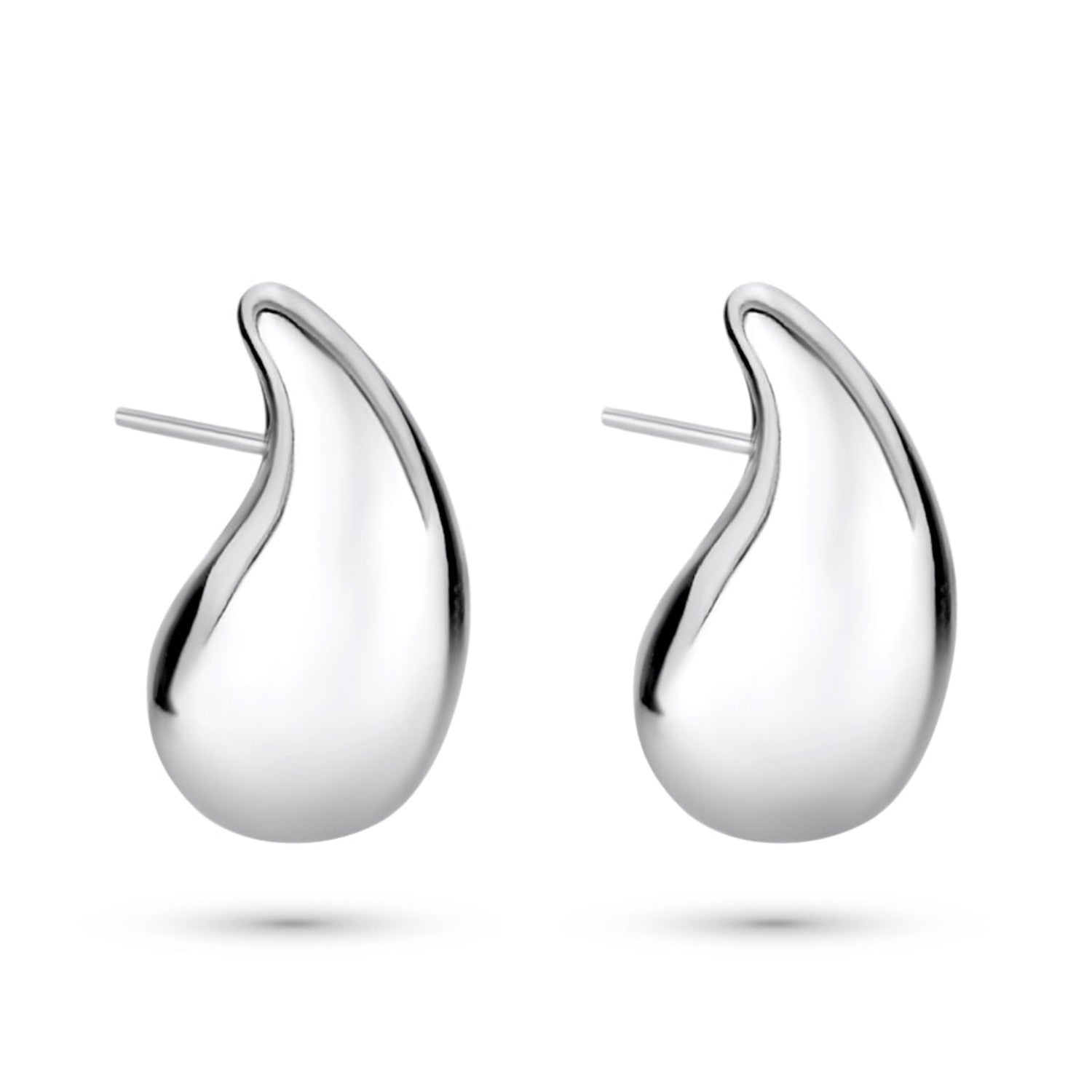 Statement Tear Drop Earrings Silver