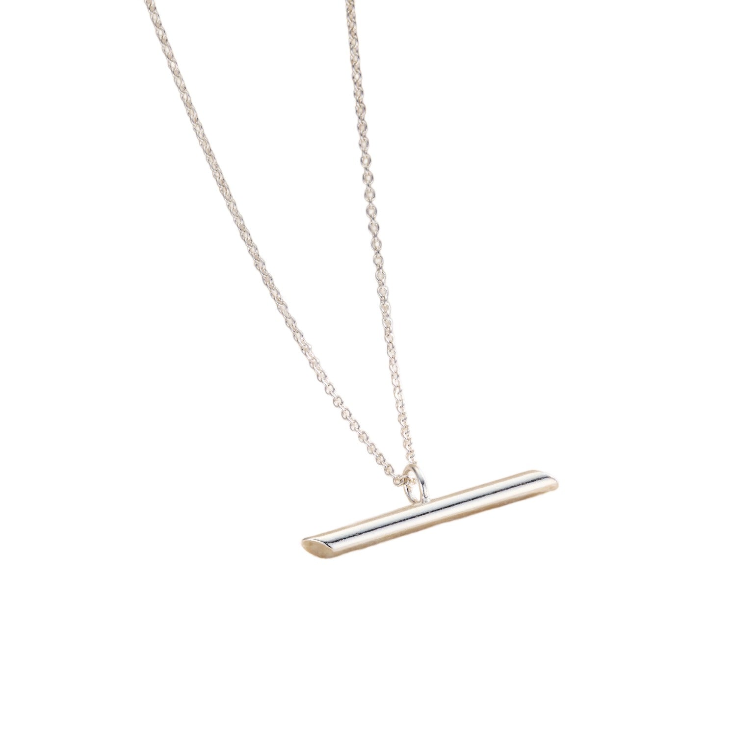 Sterling Silver Flow T Bar Necklace