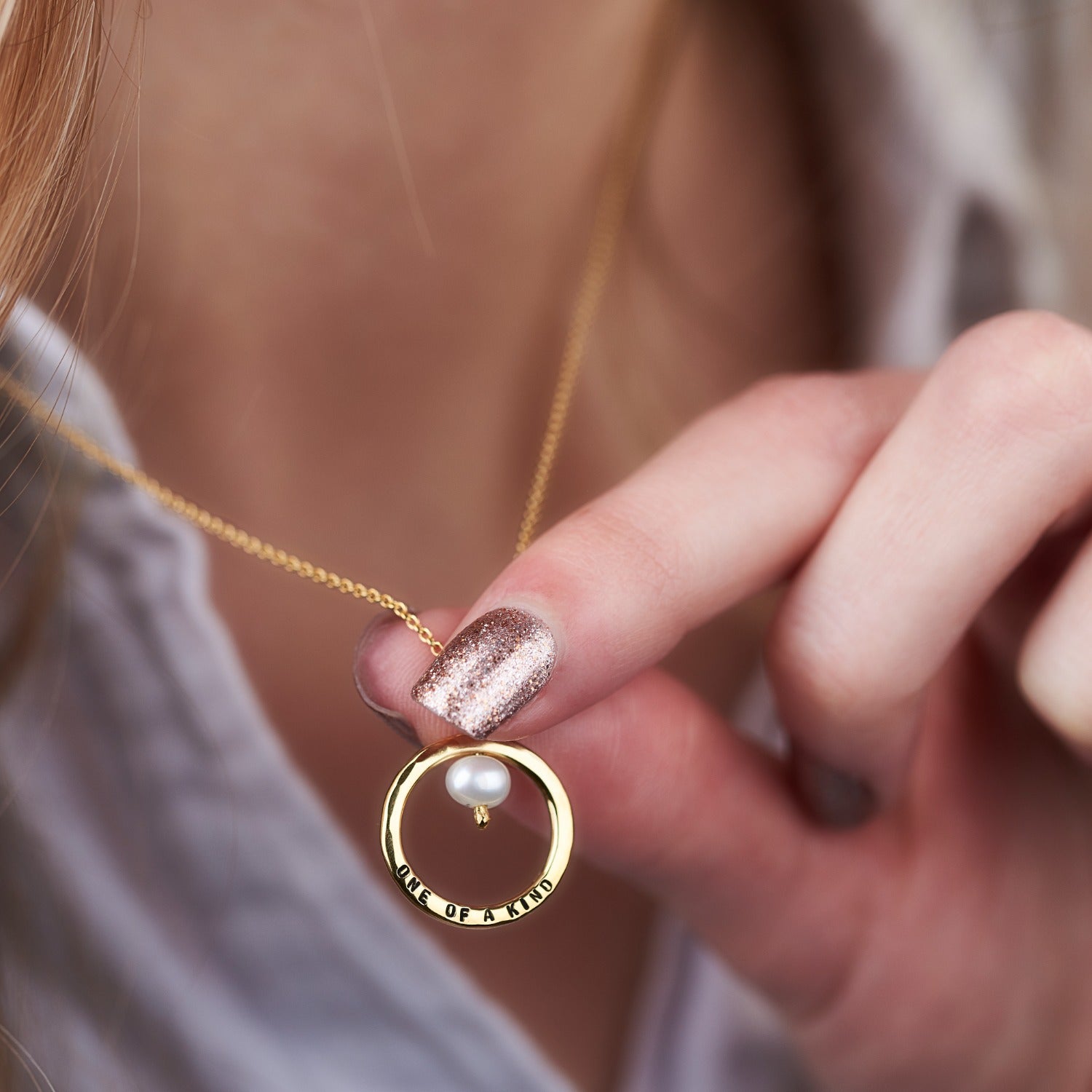 Sterling Silver Pearl And Circle Necklace