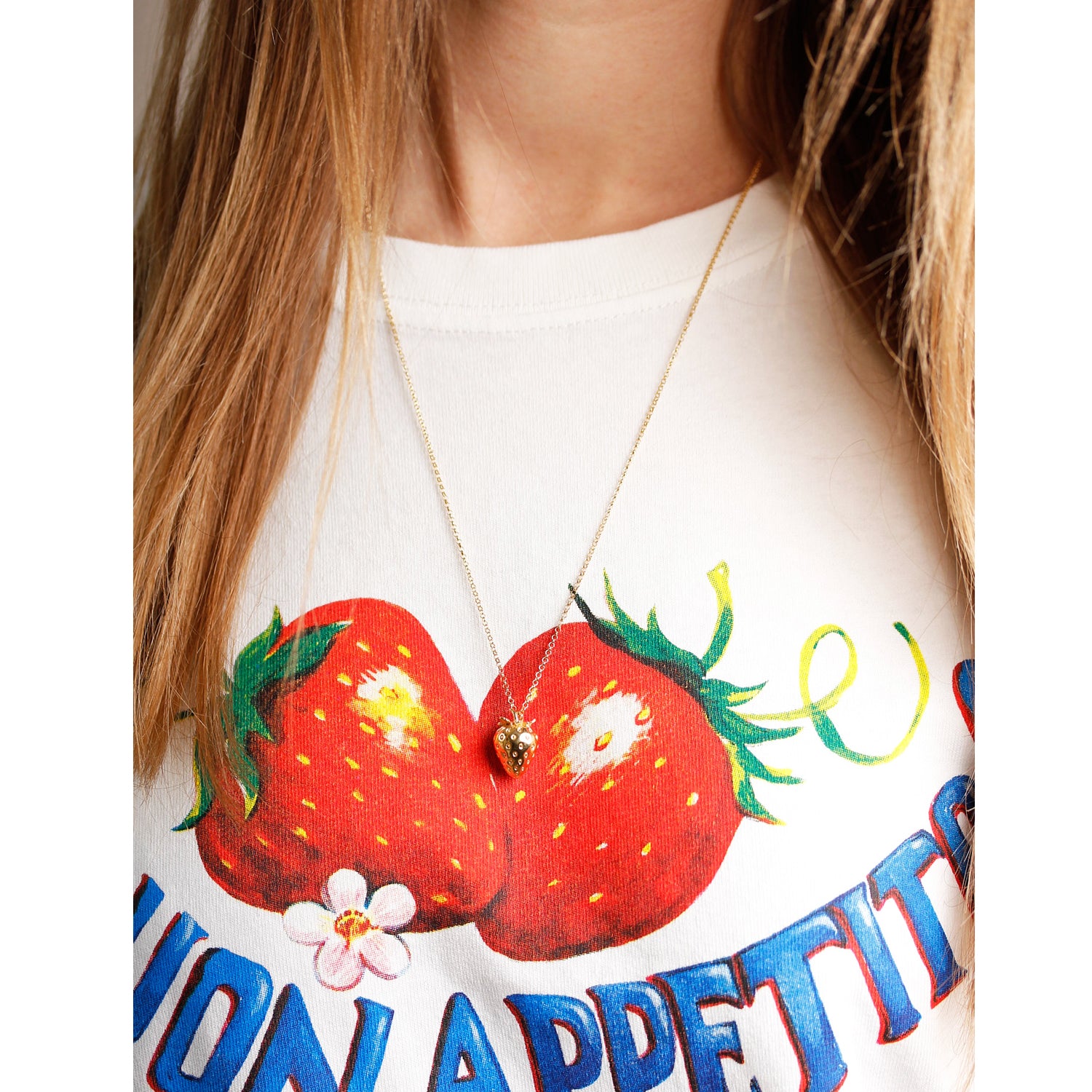 Strawberry Necklace Large Gold