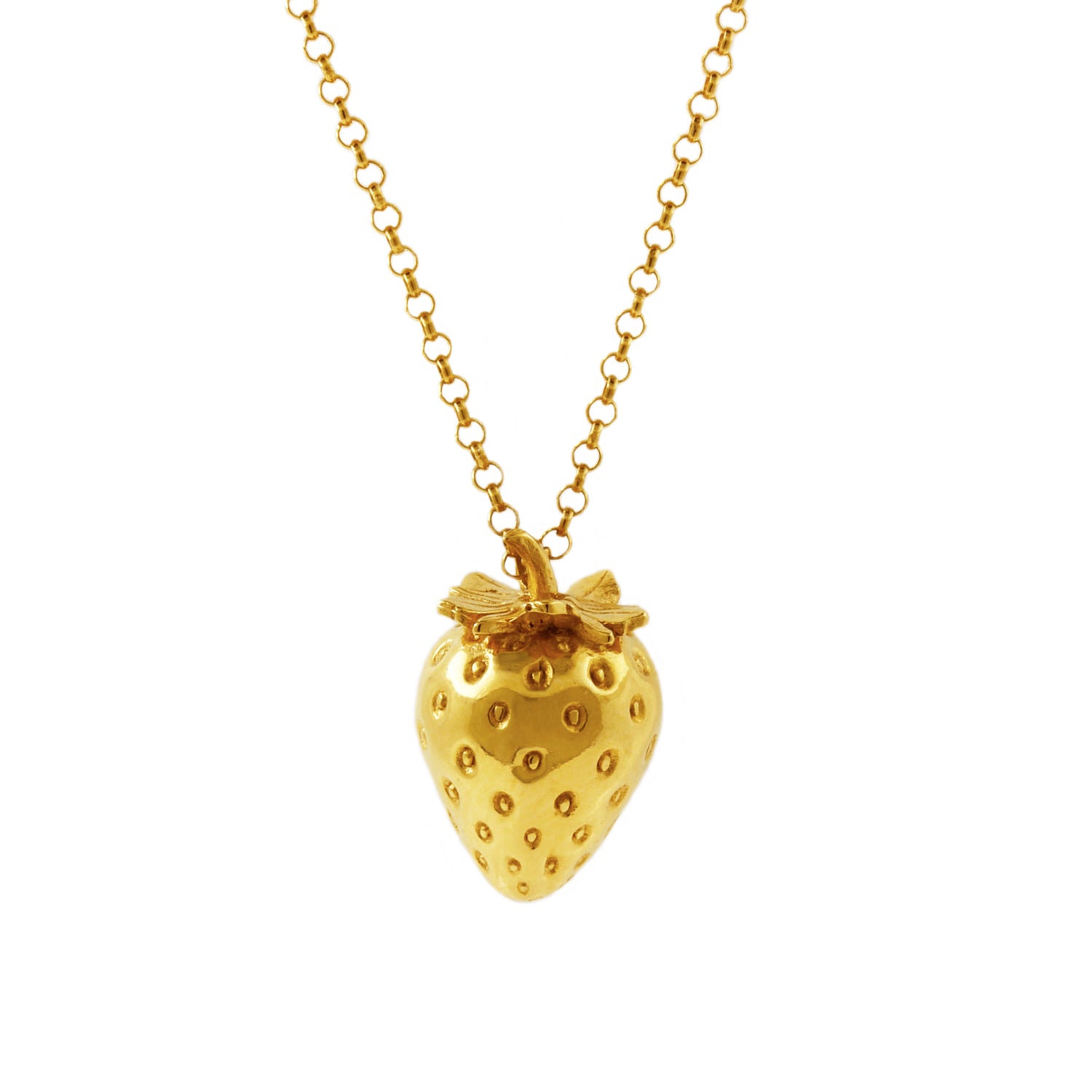 Strawberry Necklace Large Gold