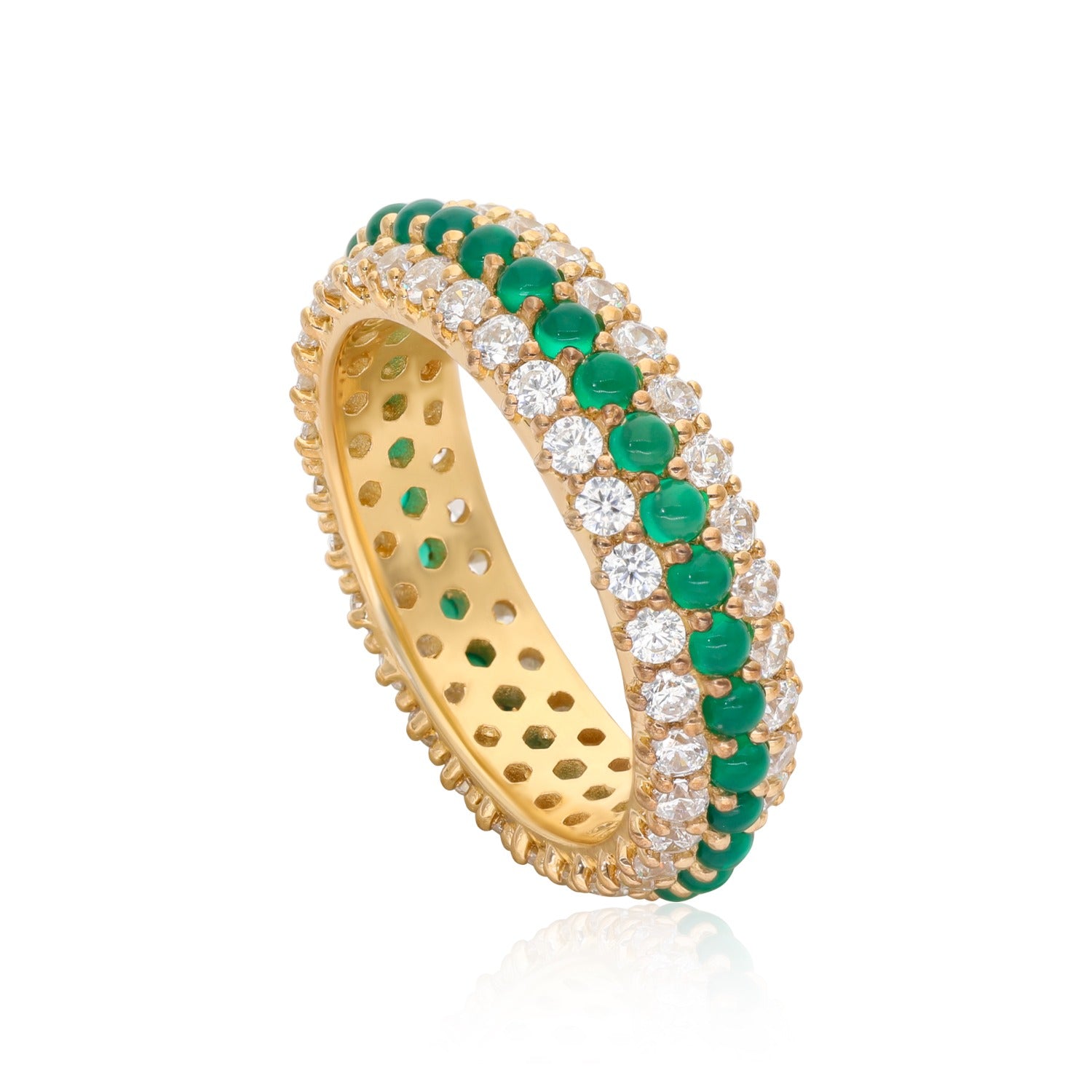 Summer Sparkle Dome Ring Green Onyx