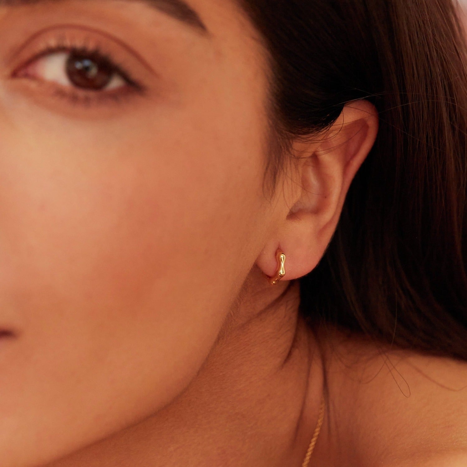 Gold Molton Huggie Hoop Earrings