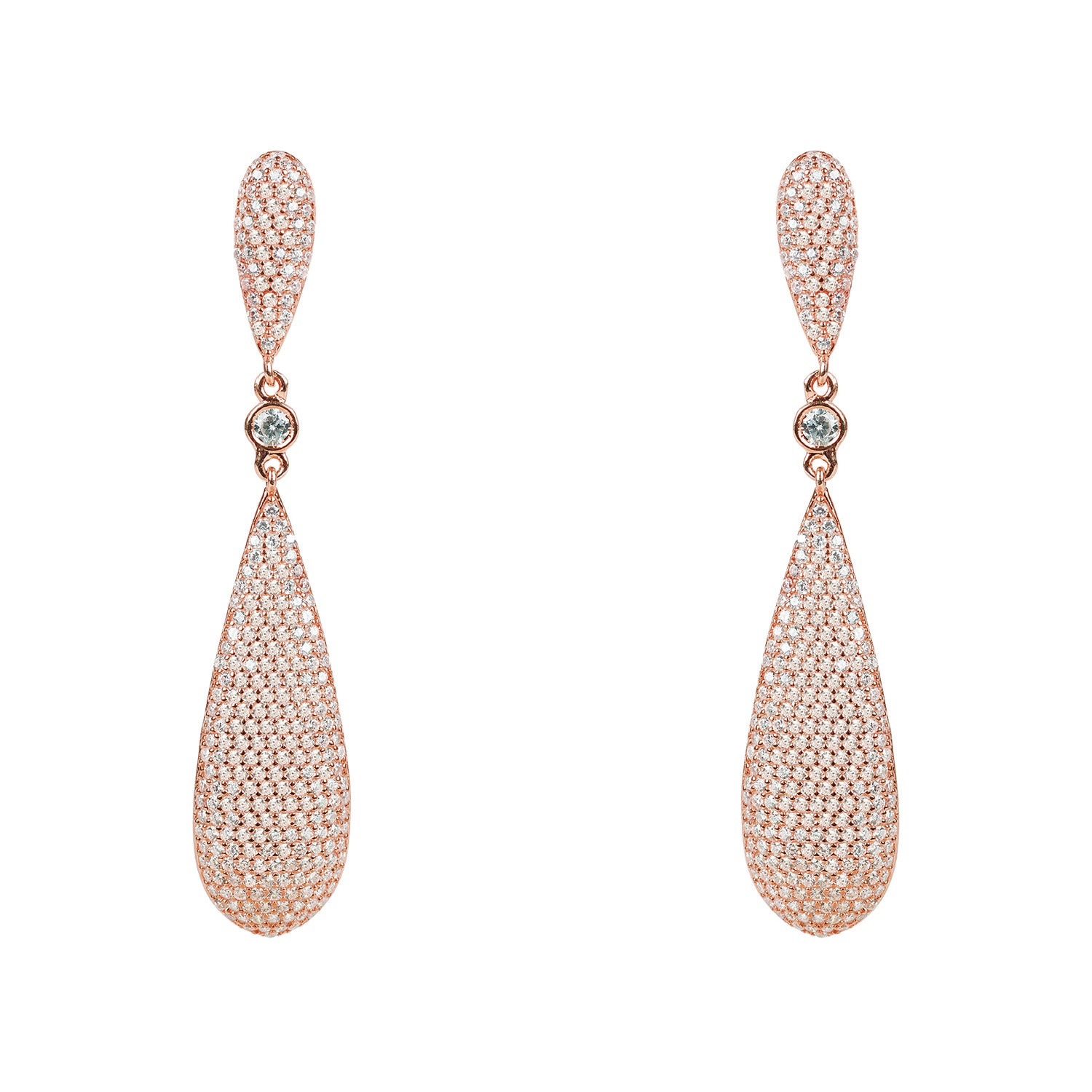 Coco Long Drop Earrings Rosegold