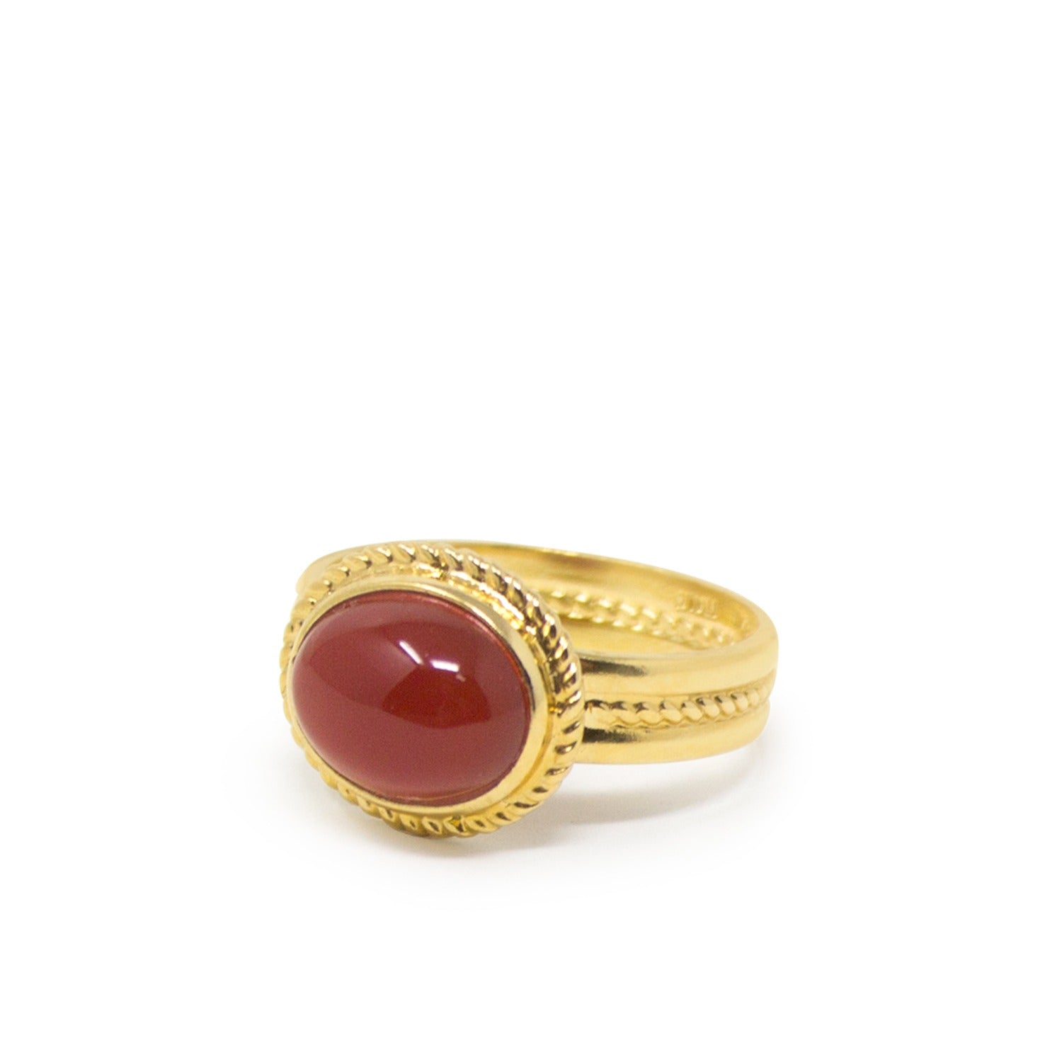 Fascetta Gold Plated Carnelian Ring