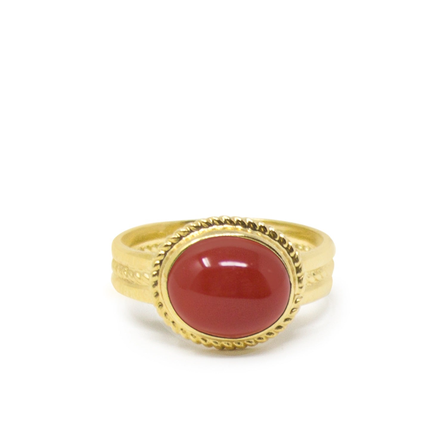 Fascetta Gold Plated Carnelian Ring