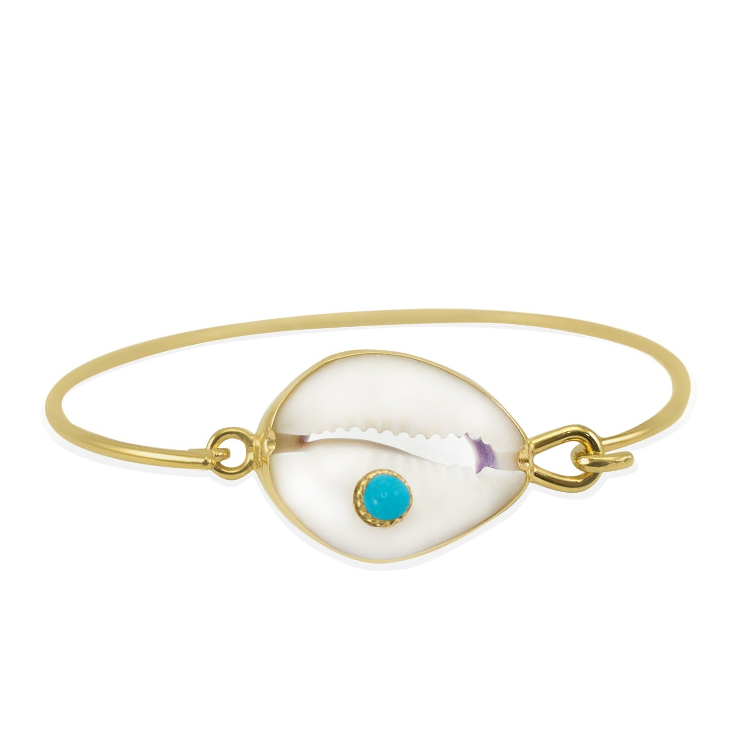 Turquoise Spot Cowry Cuff Bracelet