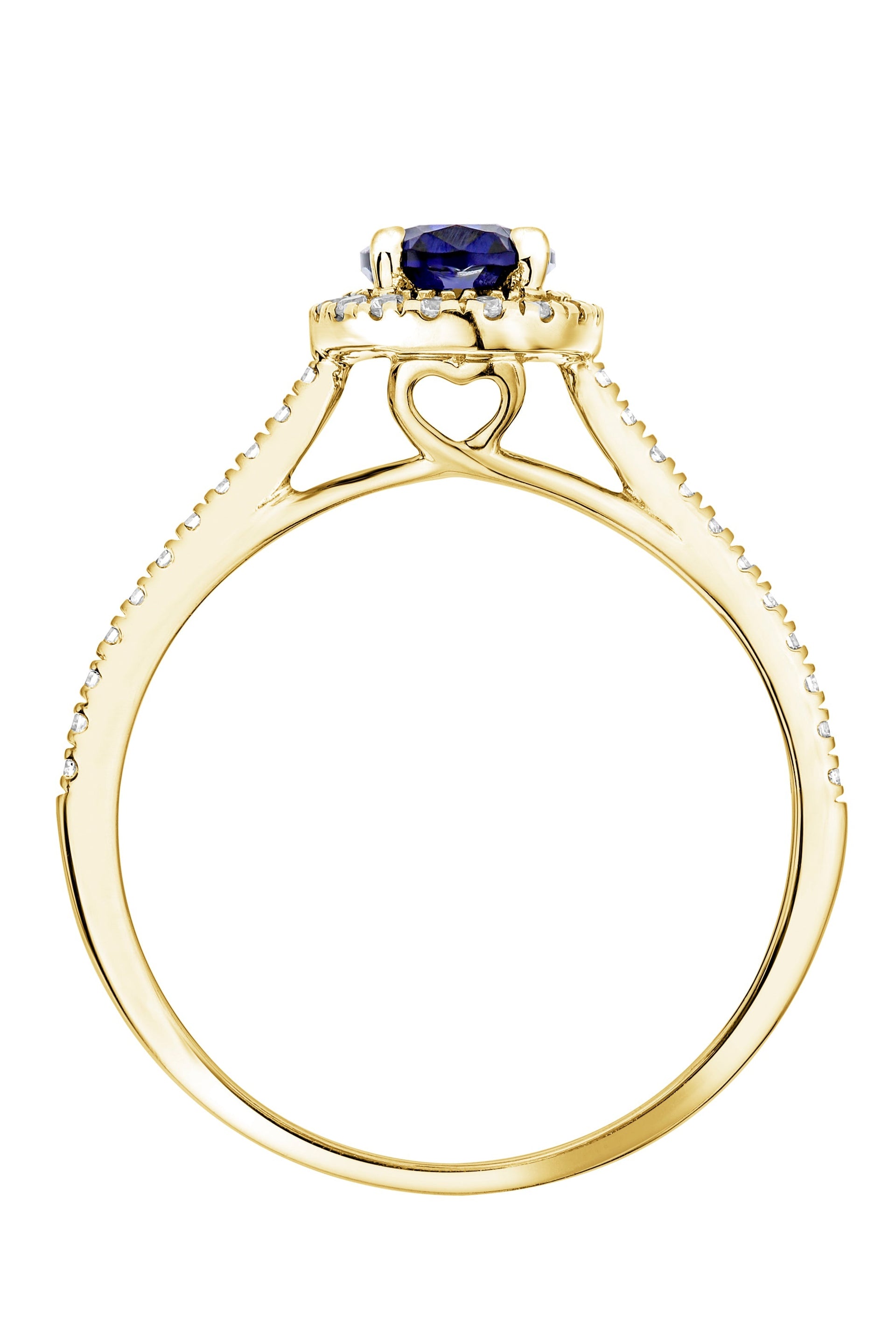 Rosalind Yellow Gold Lab Grown Diamond Created Sapphire Ring