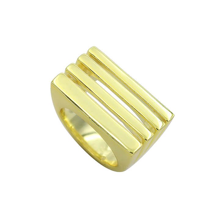 Leah Yellow Plated Stacked Ring